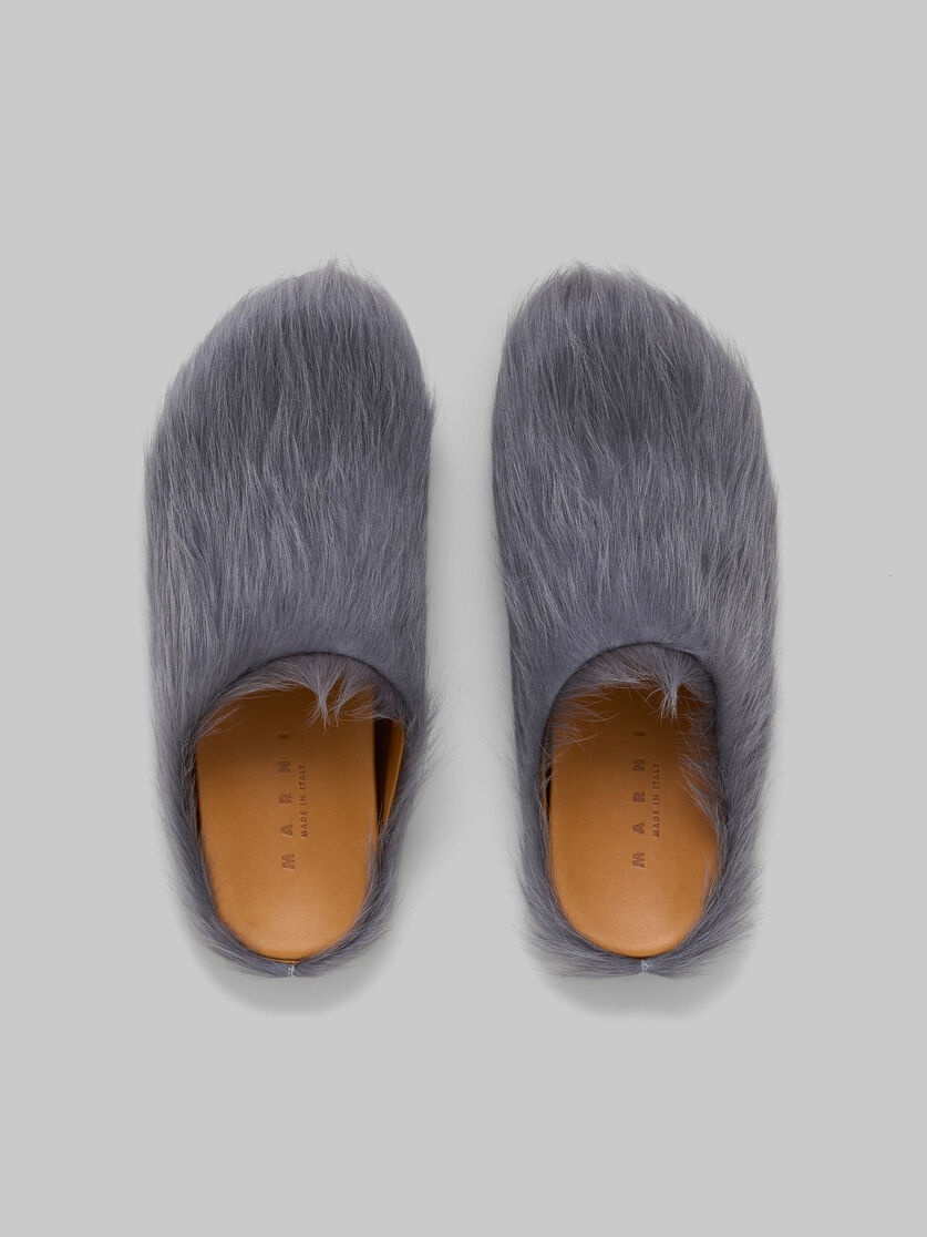 GREY LONG-HAIR CALFSKIN FUSSBETT SABOT - 4