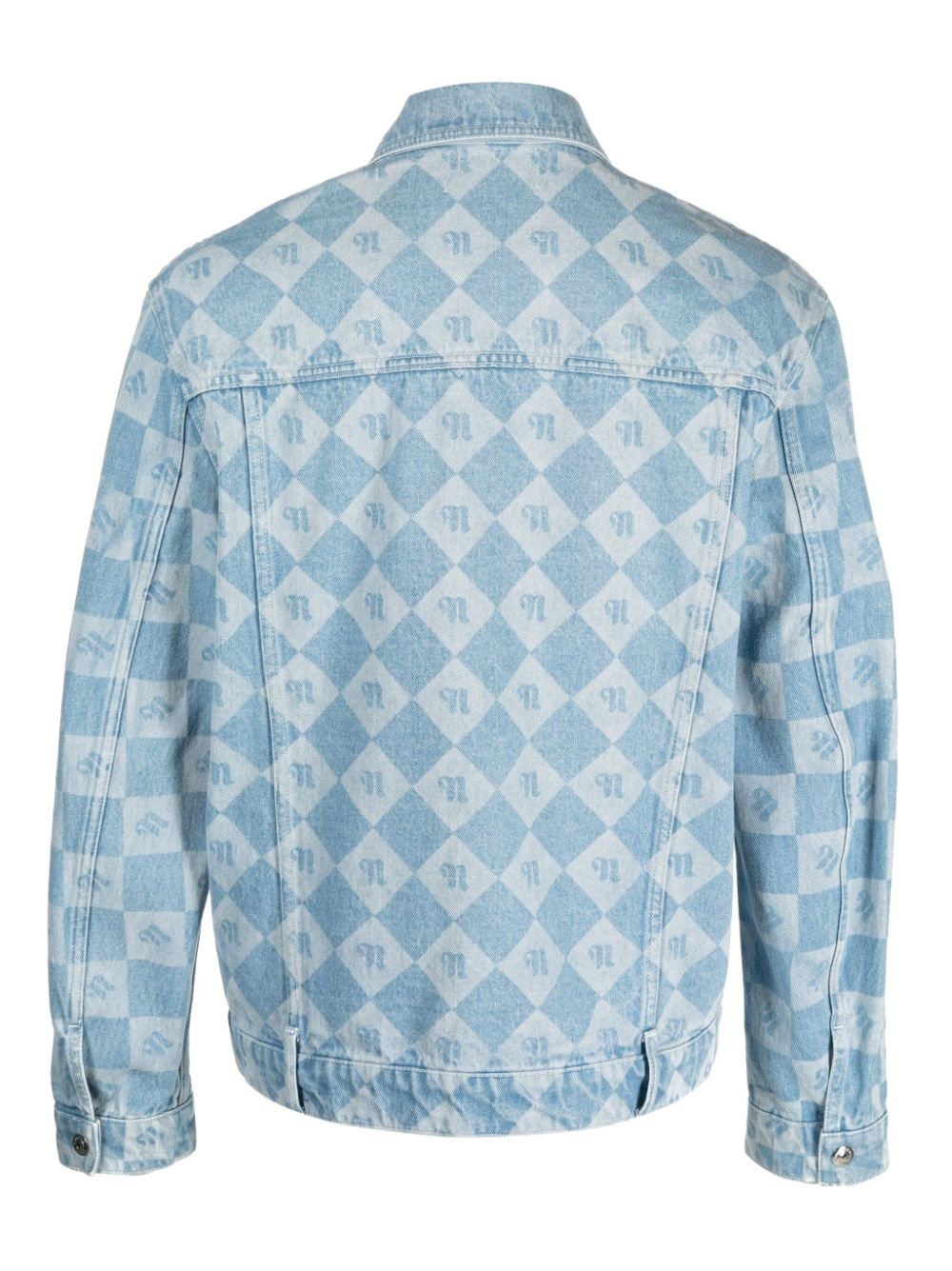 monogram-print denim jacket - 2