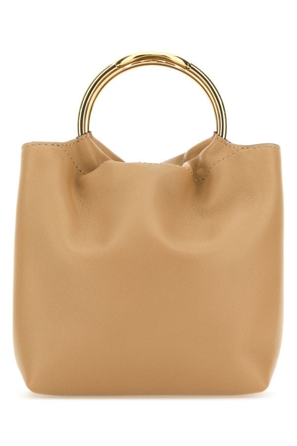 Antiqued pink leather bucket bag - 1