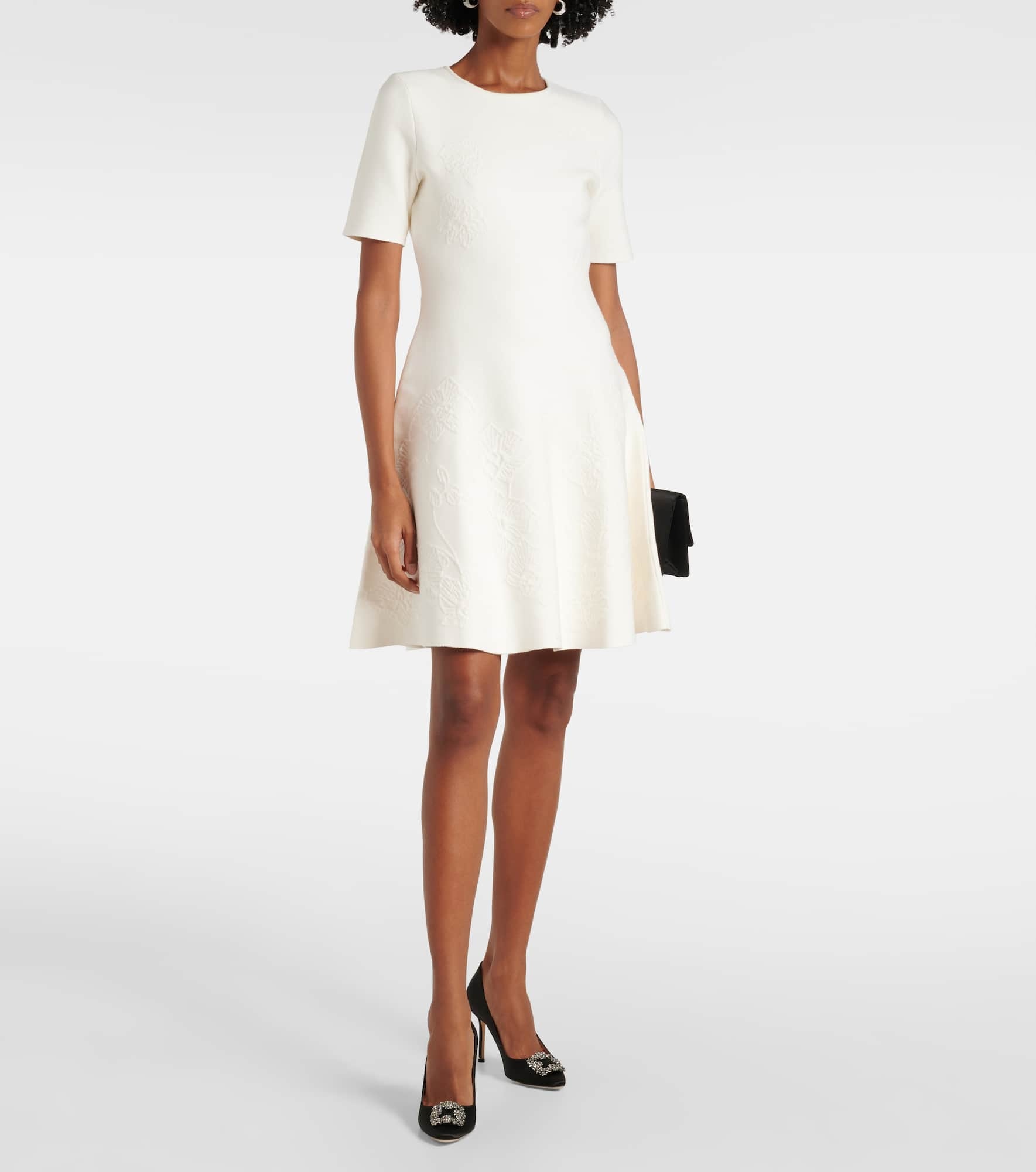 Bridal floral jacquard minidress - 2