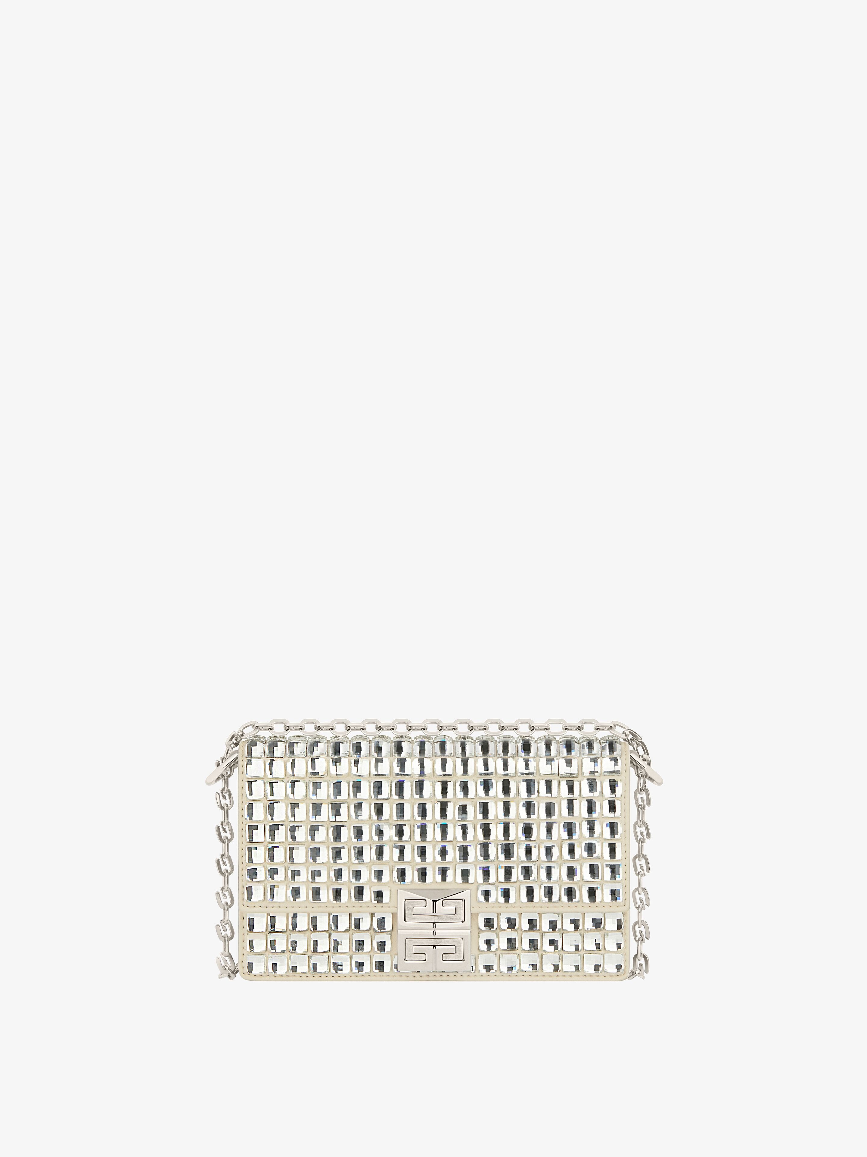 SMALL 4G BAG IN SATIN WITH STRASS AND CHAIN - 1