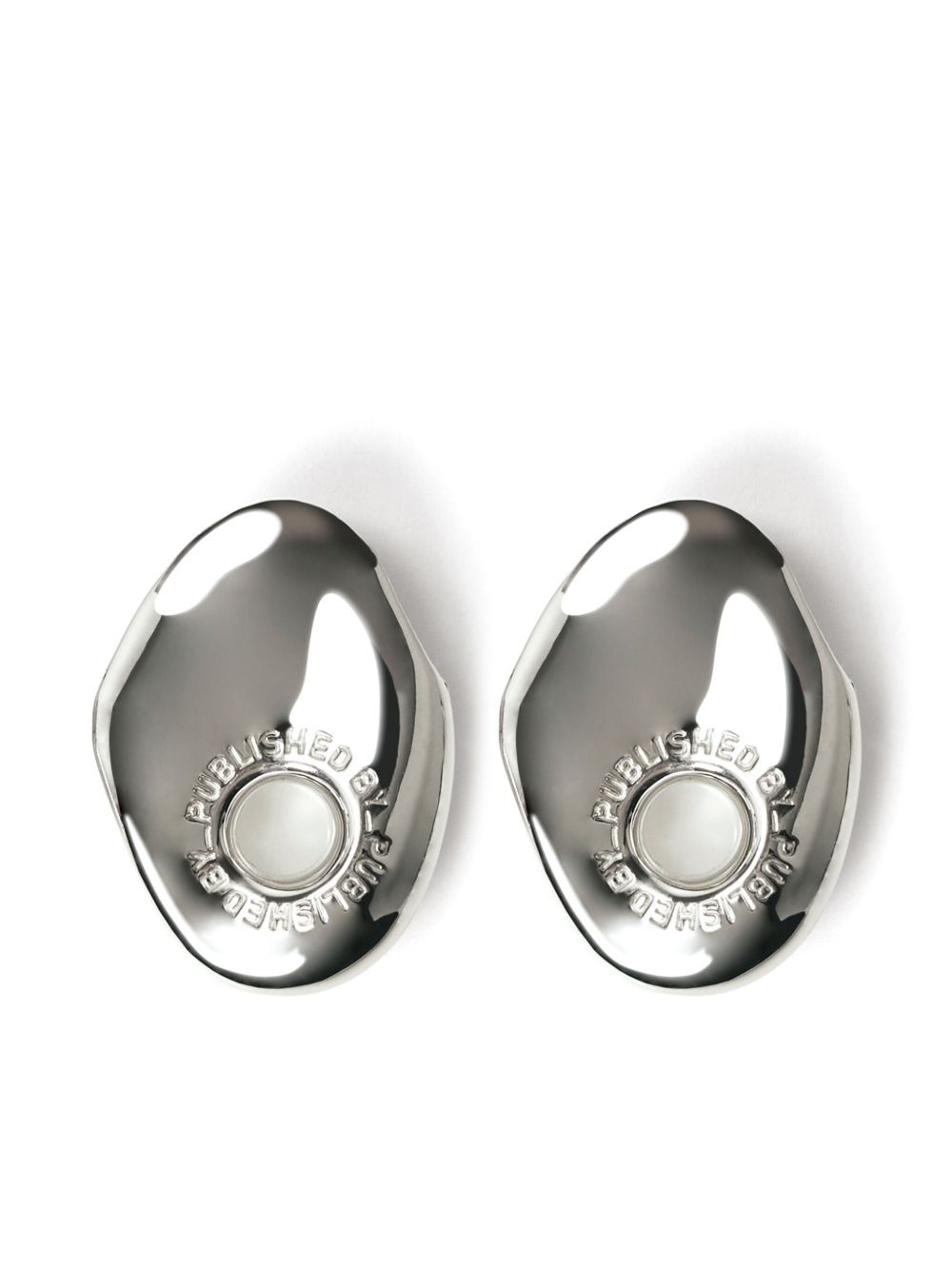 logo-engraved earrings - 1