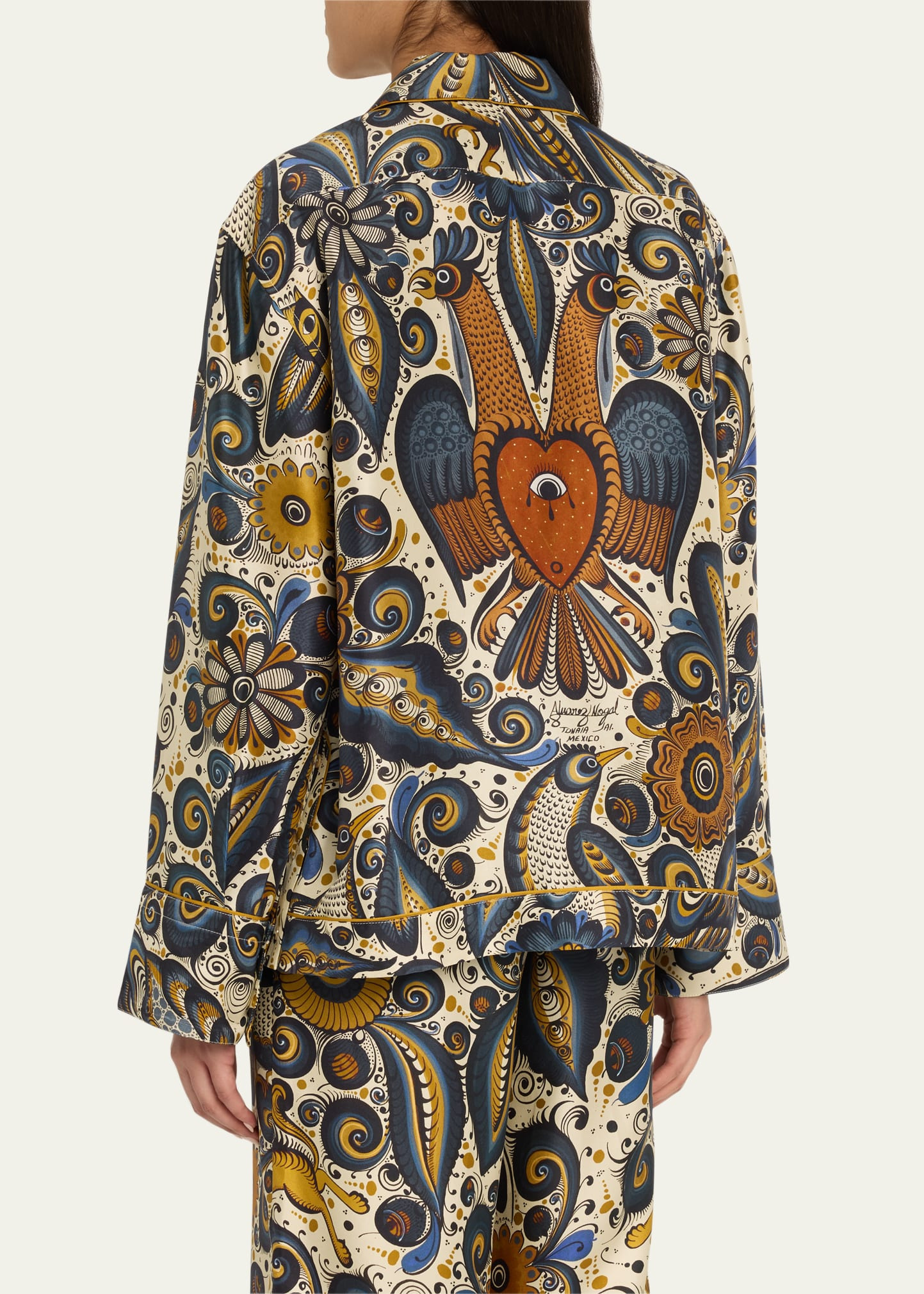 Alvarez Nogal Silk Pajama Shirt - 3