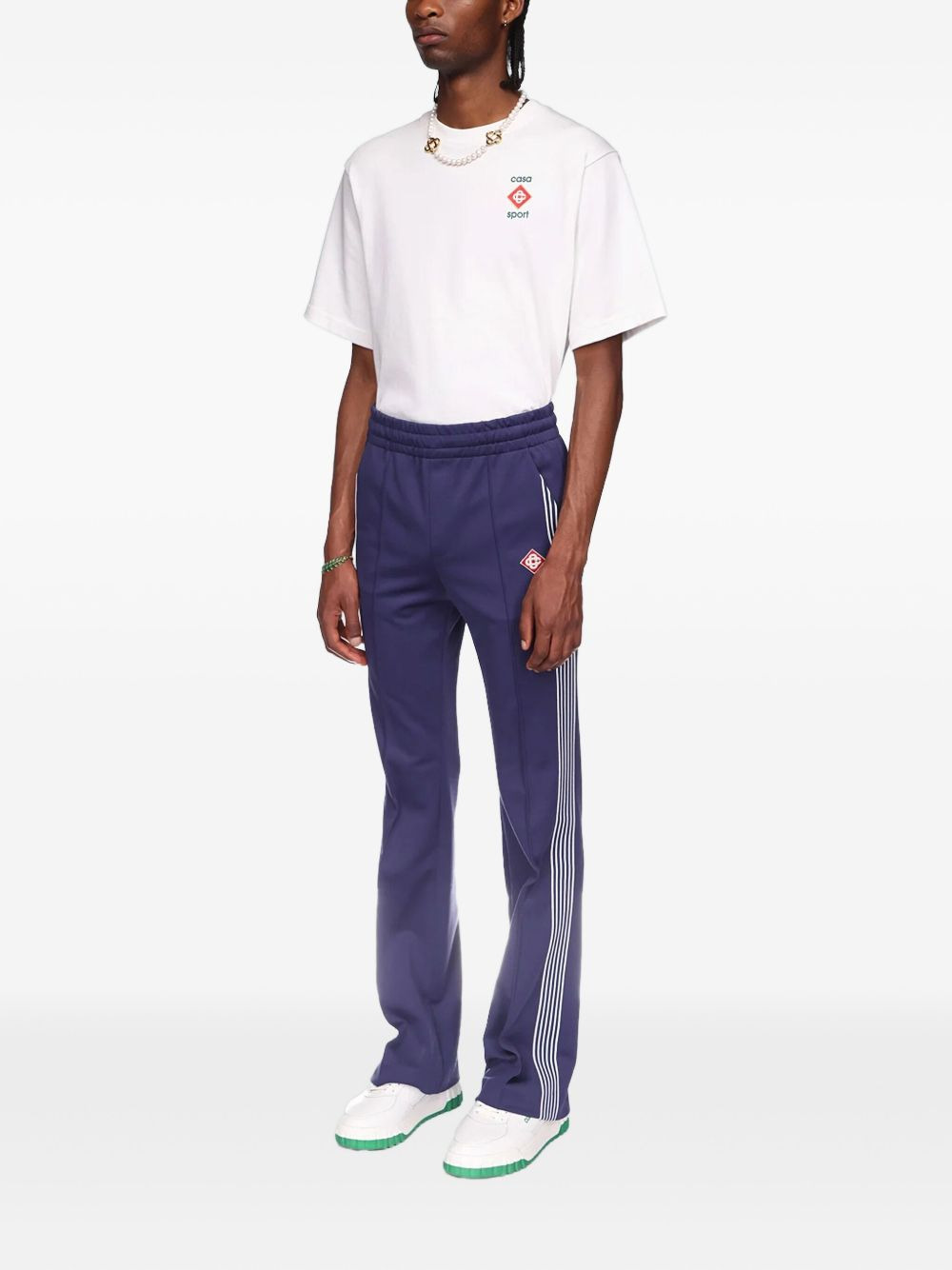 side-stripe logo trousers - 2