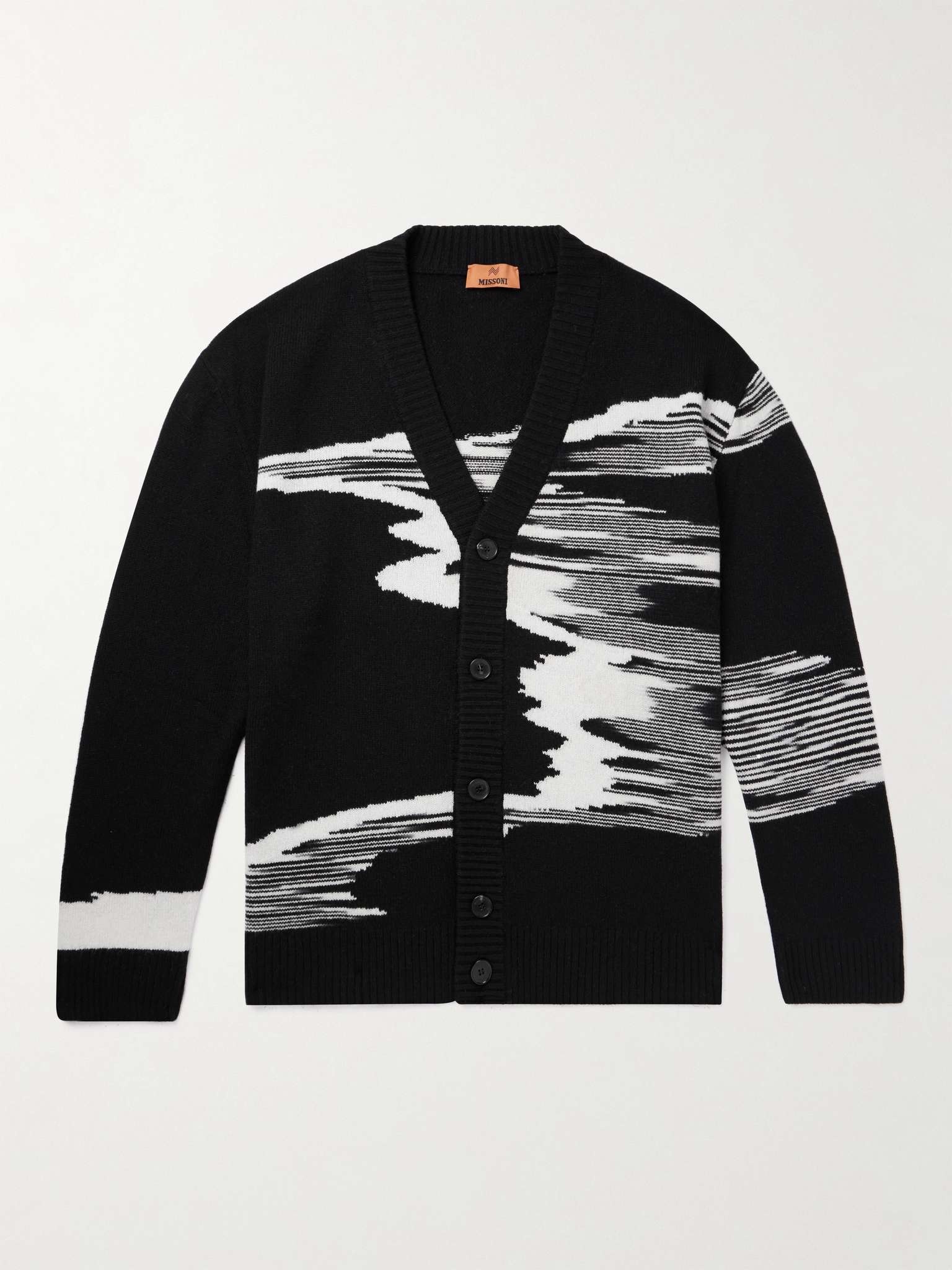 Intarsia Wool Cardigan - 1