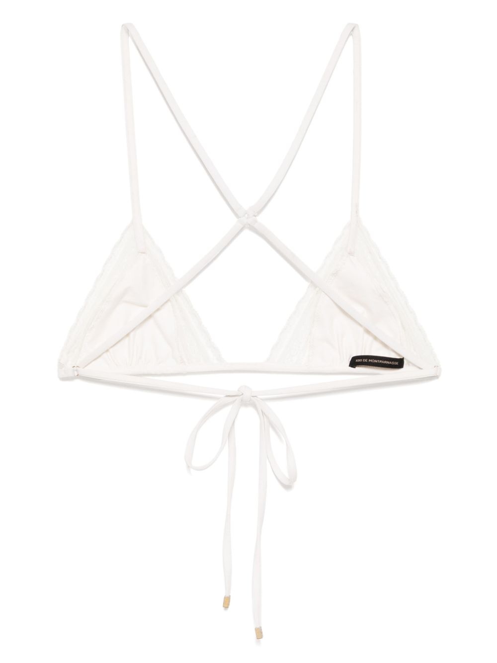 lace inset string bikini top - 2