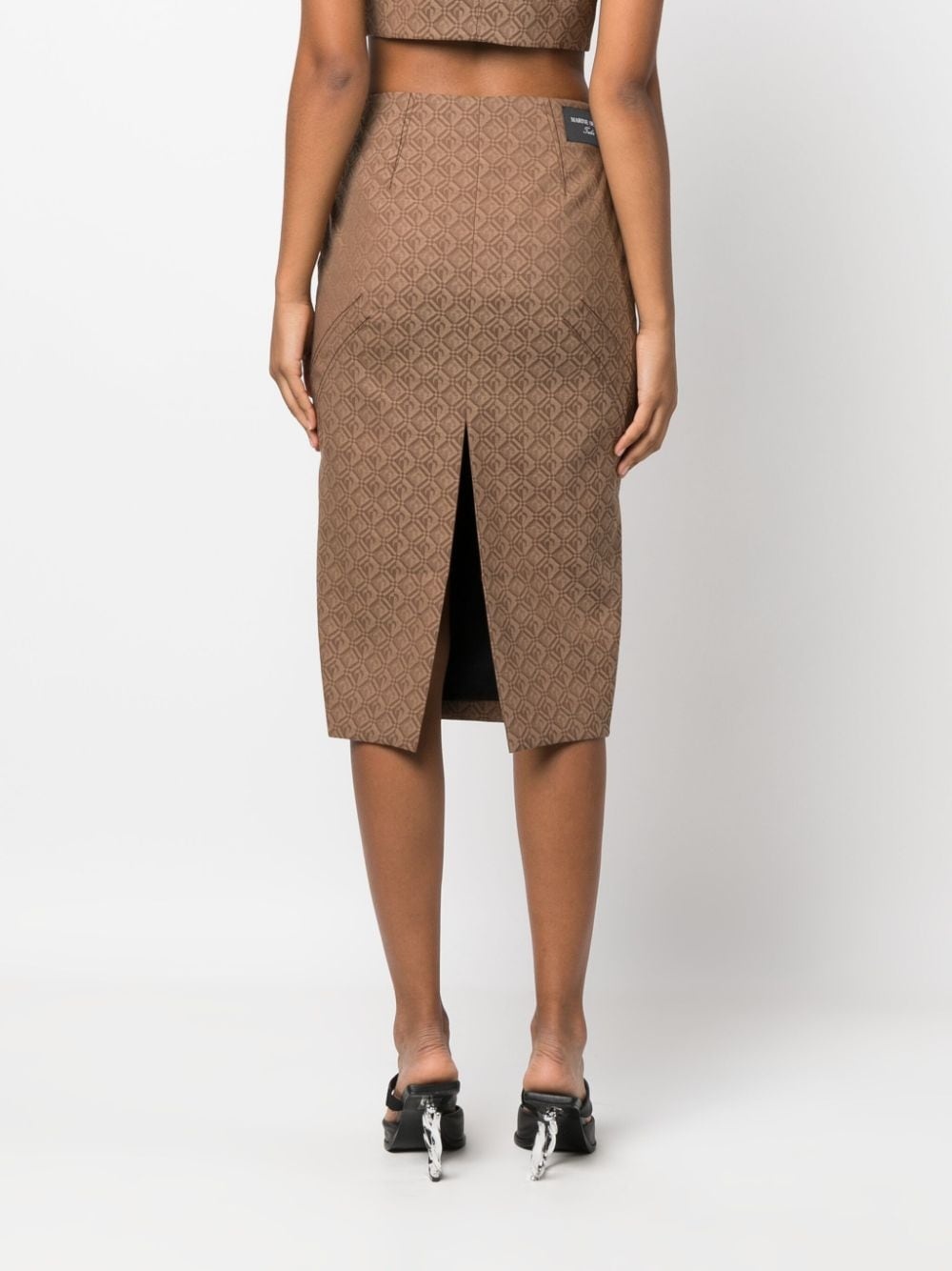 Regenerated Moon Diamant jacquard midi skirt - 4