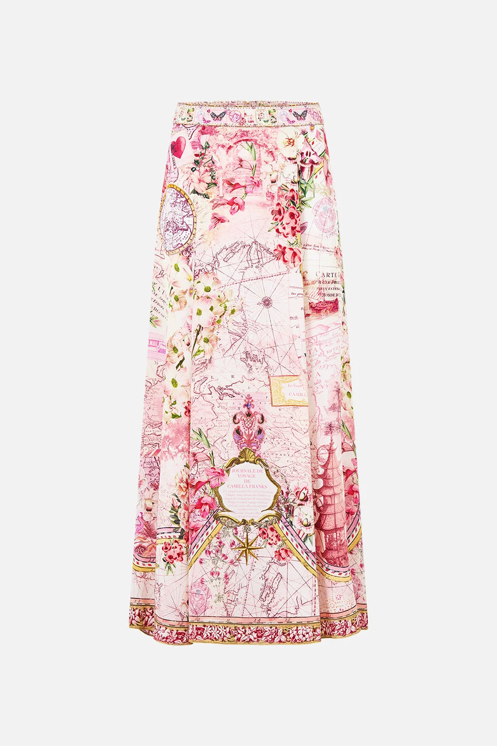 PANELLED FLARED LONG SKIRT JOURNAL DE VOYAGE - 1