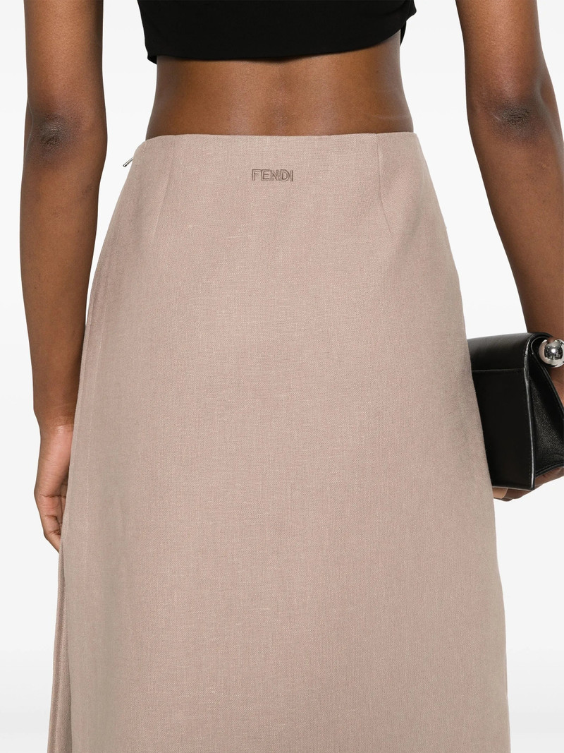 FENDI Linen Midi Skirt outlook