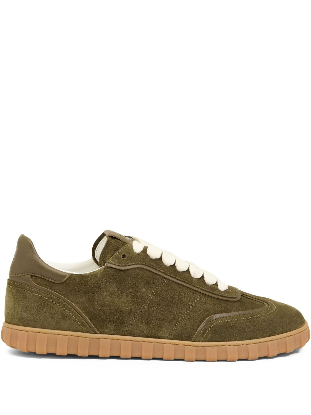 suede lace-up sneakers - 1