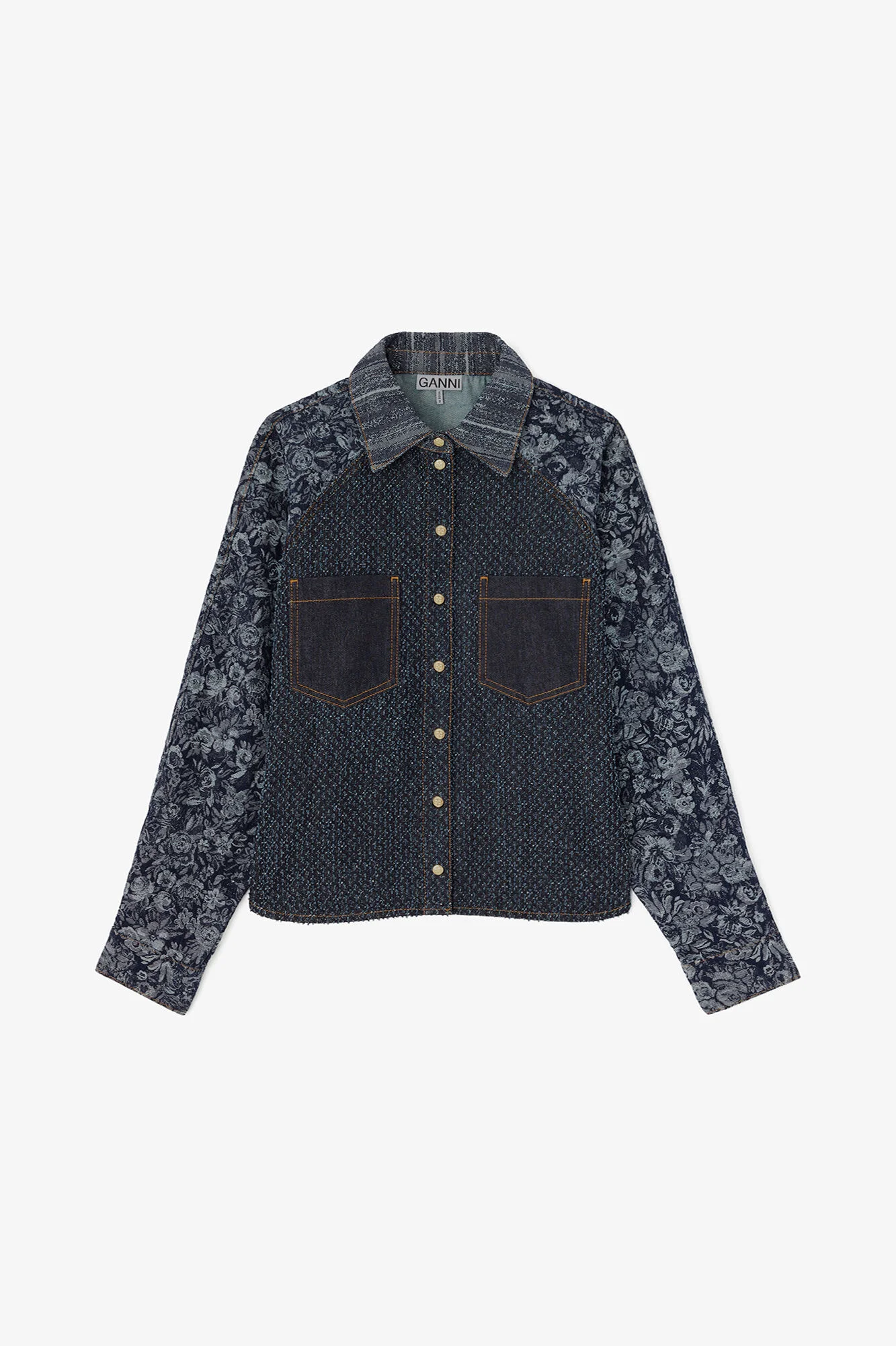 SHIRT IN PATCHWORK DENIM - 1