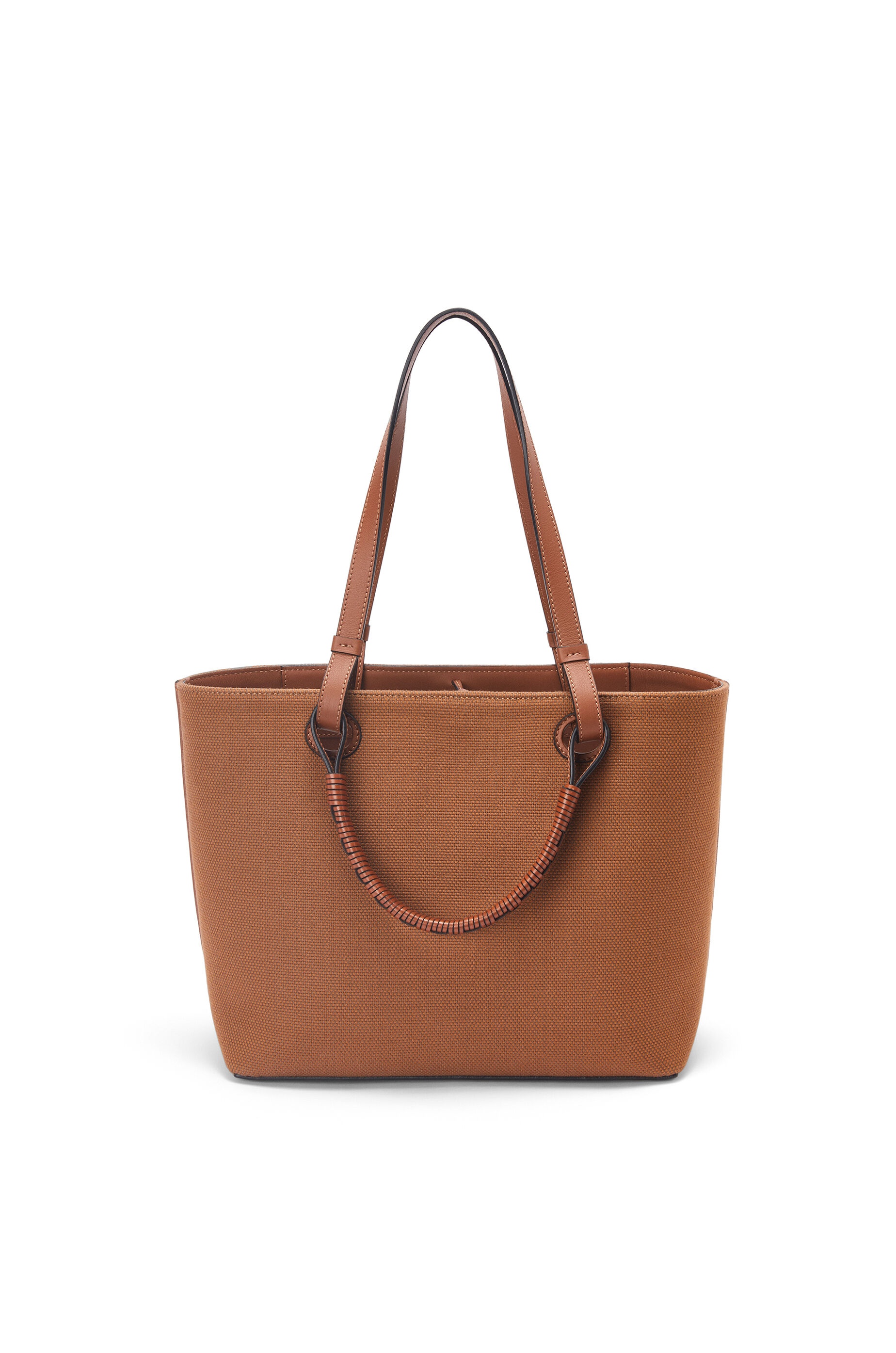 Small Anagram Tote bag in jacquard and calfskin - 4