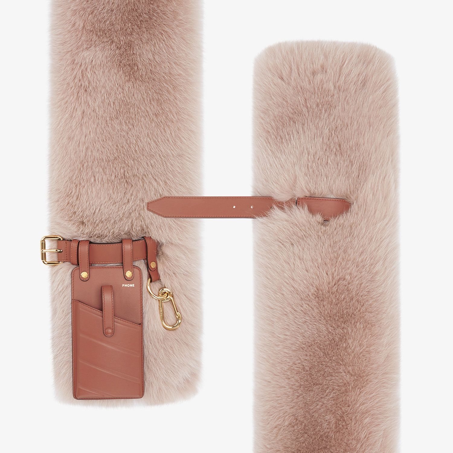 Beige fox fur stole - 1