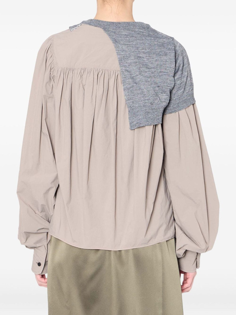 Kolor gathered-panel wool top outlook