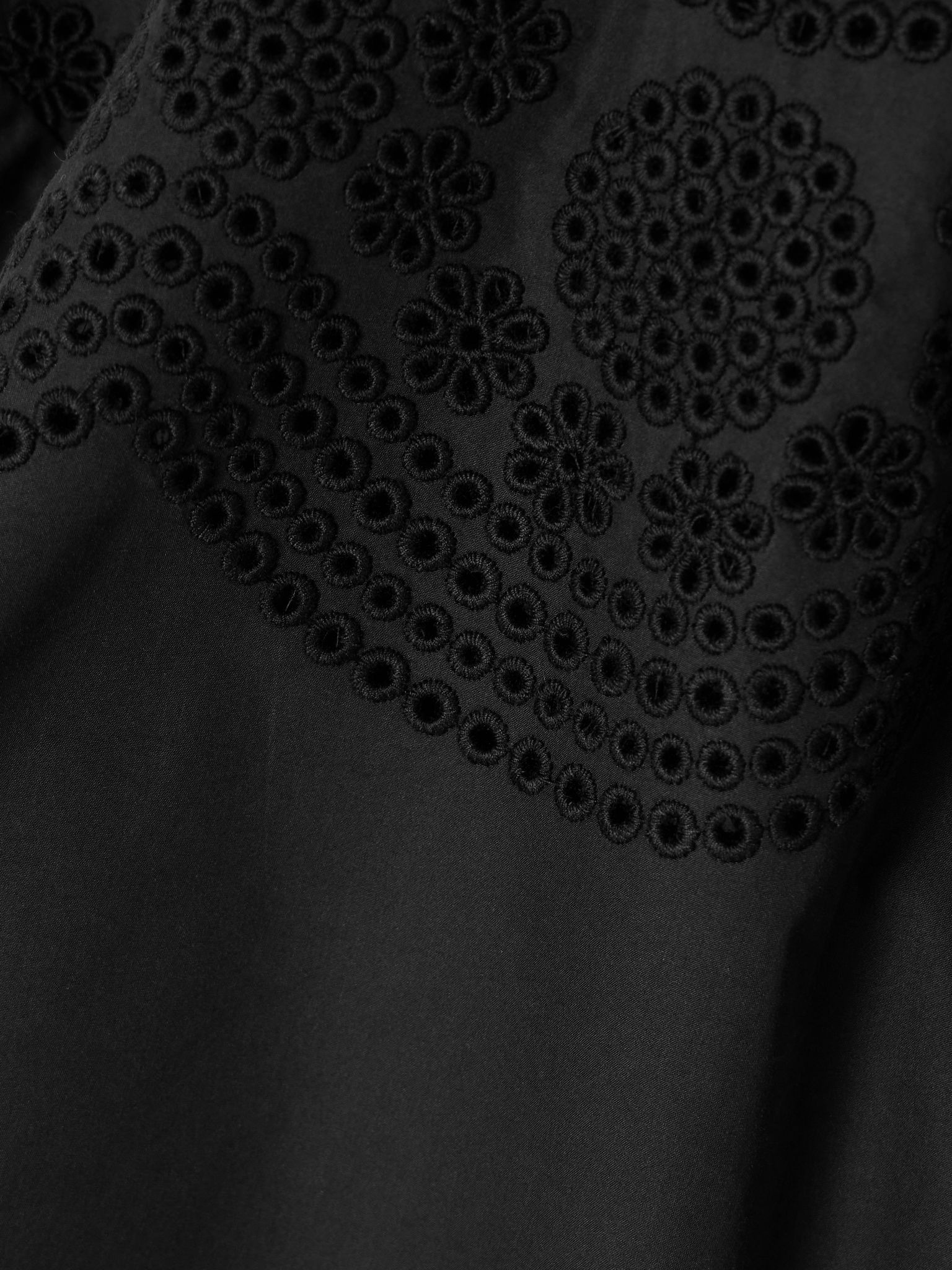 Mona broderie anglaise cotton-blend poplin blouse Black - 5