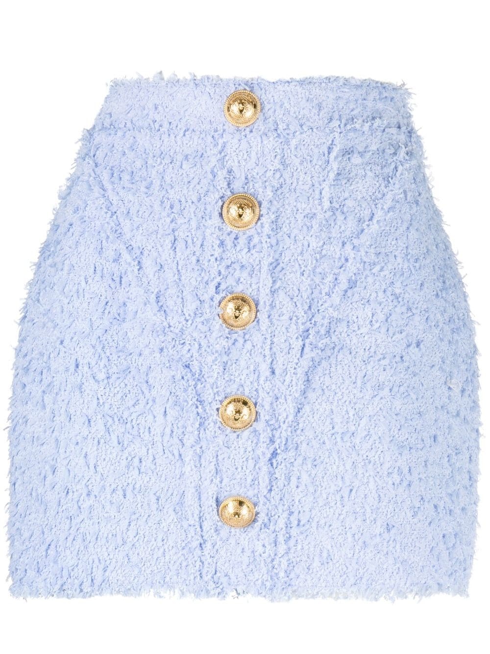 button-embellished tweed miniskirt - 1