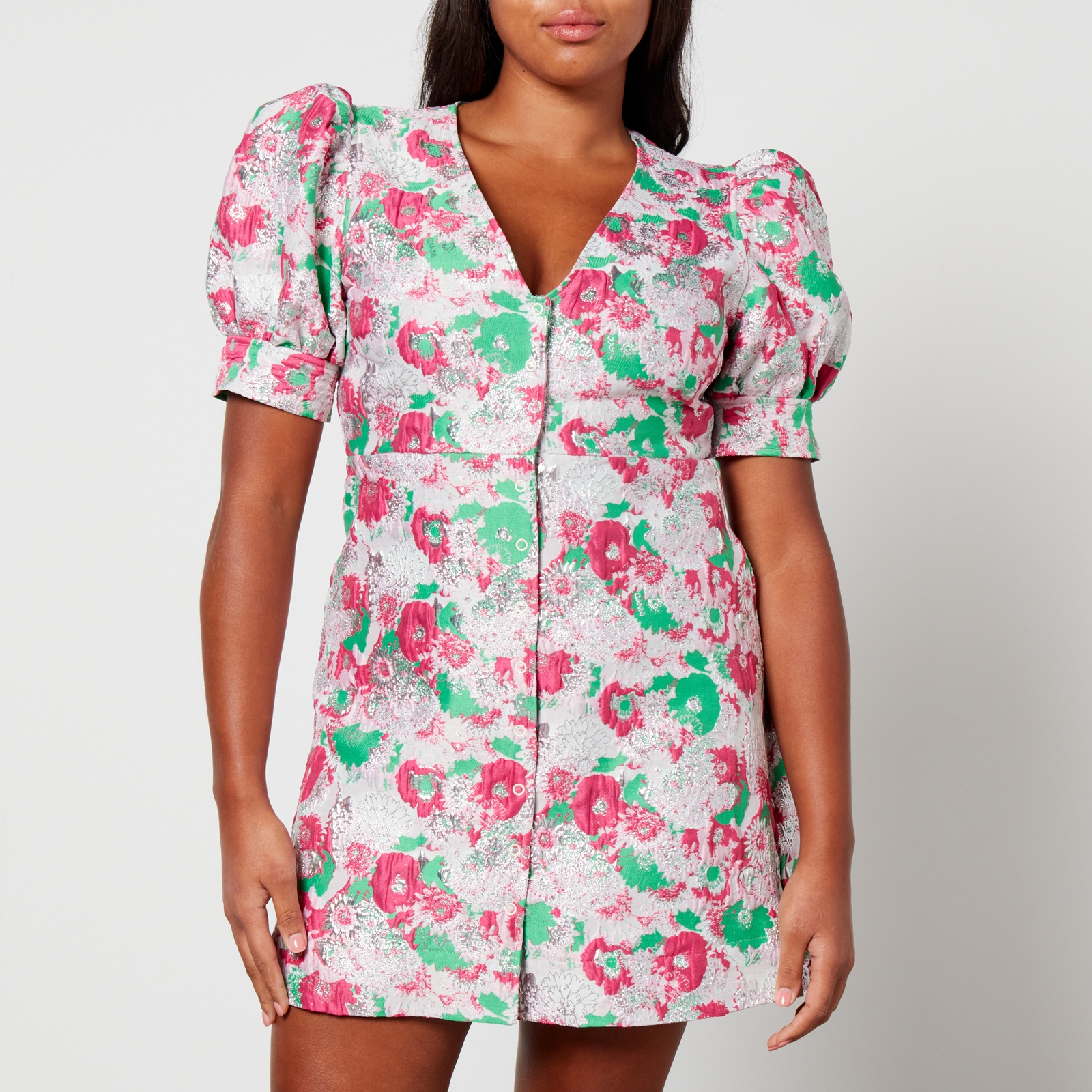 GANNI Ganni Floral-Jacquard Mini Dress | coggles | REVERSIBLE