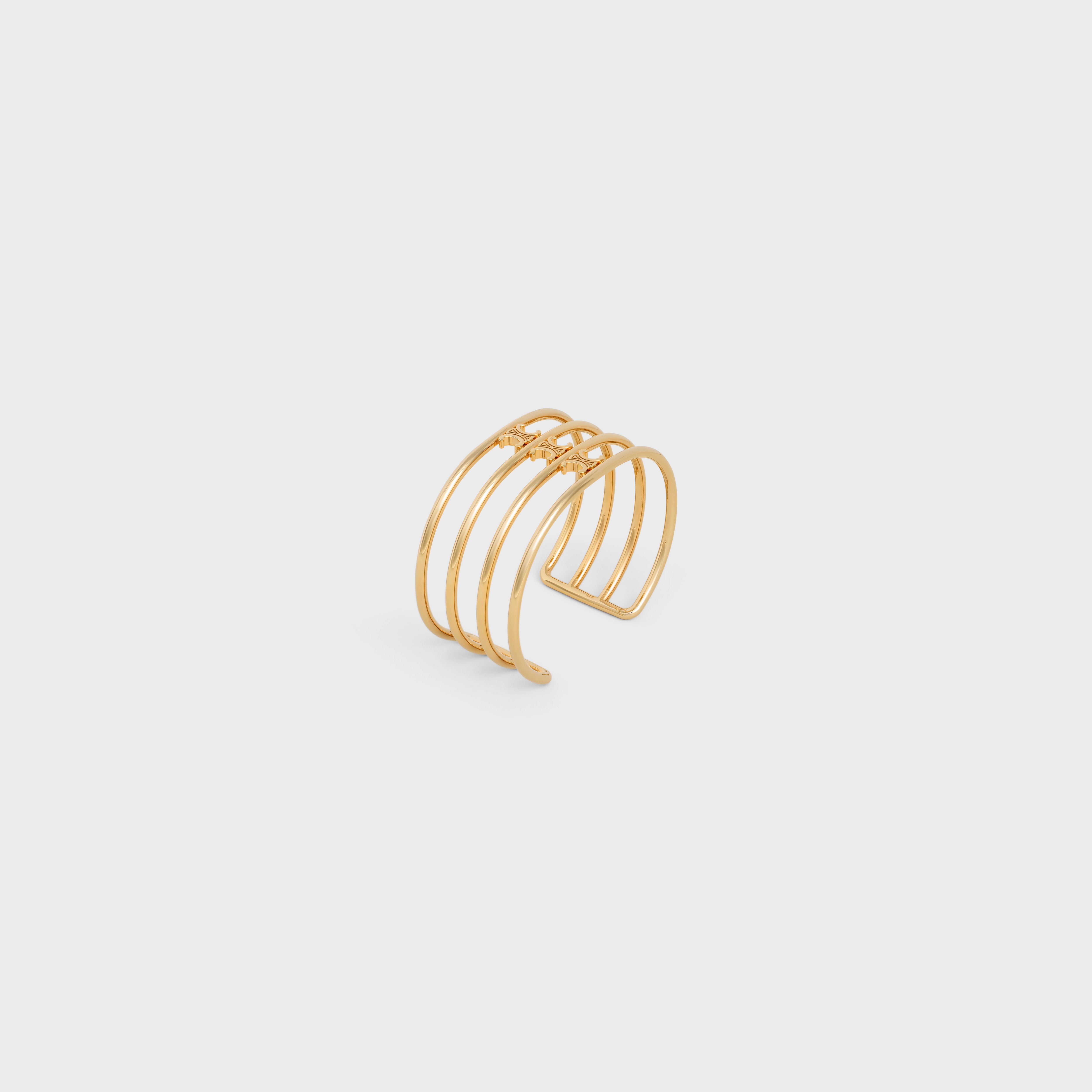 Triomphe Cage Cuff in Brass with Gold Finish - 2