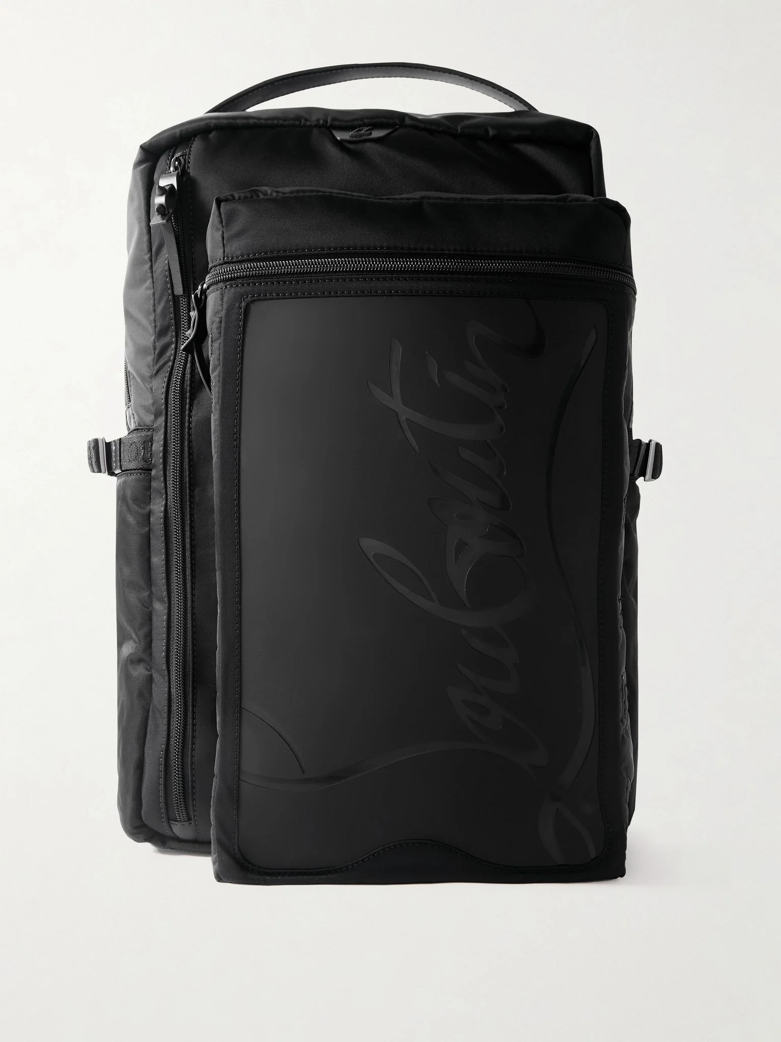 Loubideal Leather-Trimmed Shell and Logo-Debossed Rubber Backpack Black - 1