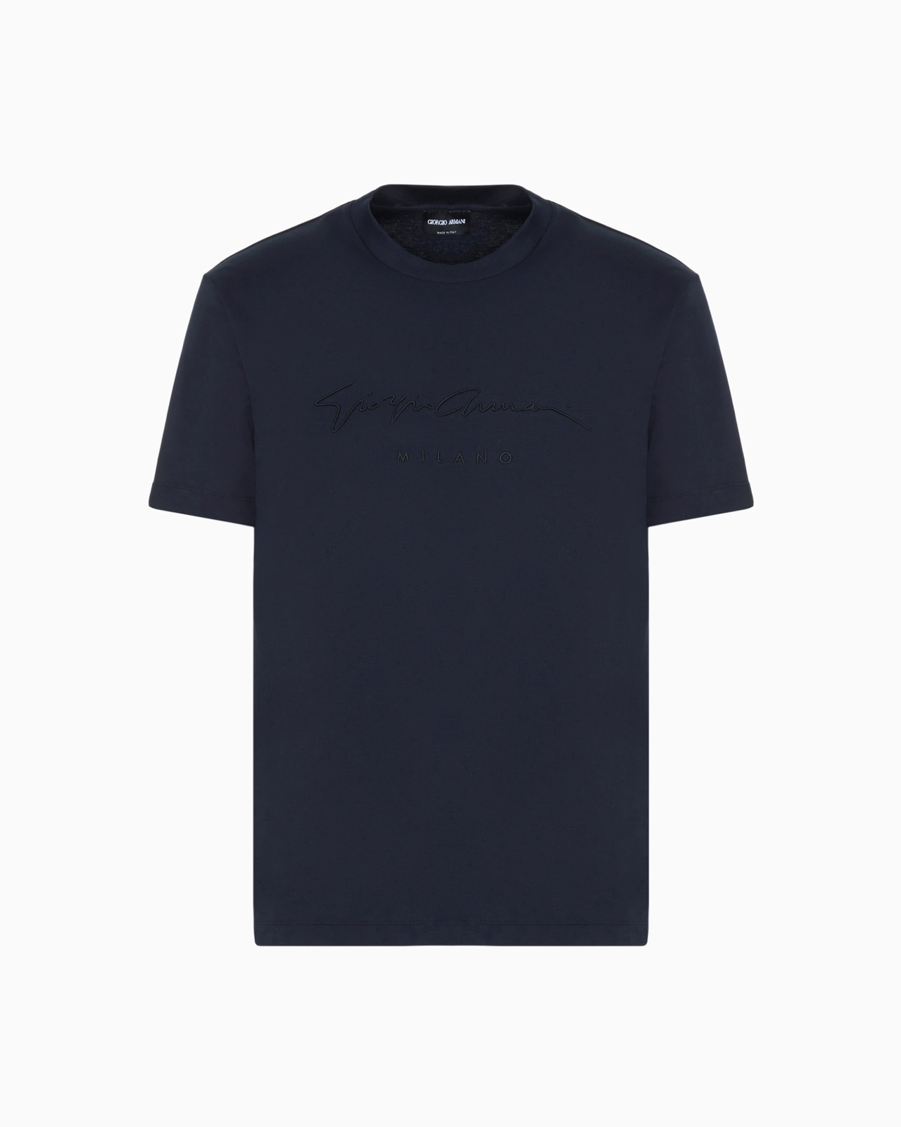 Pure cotton interlock T-shirt with embroidered logo - 1