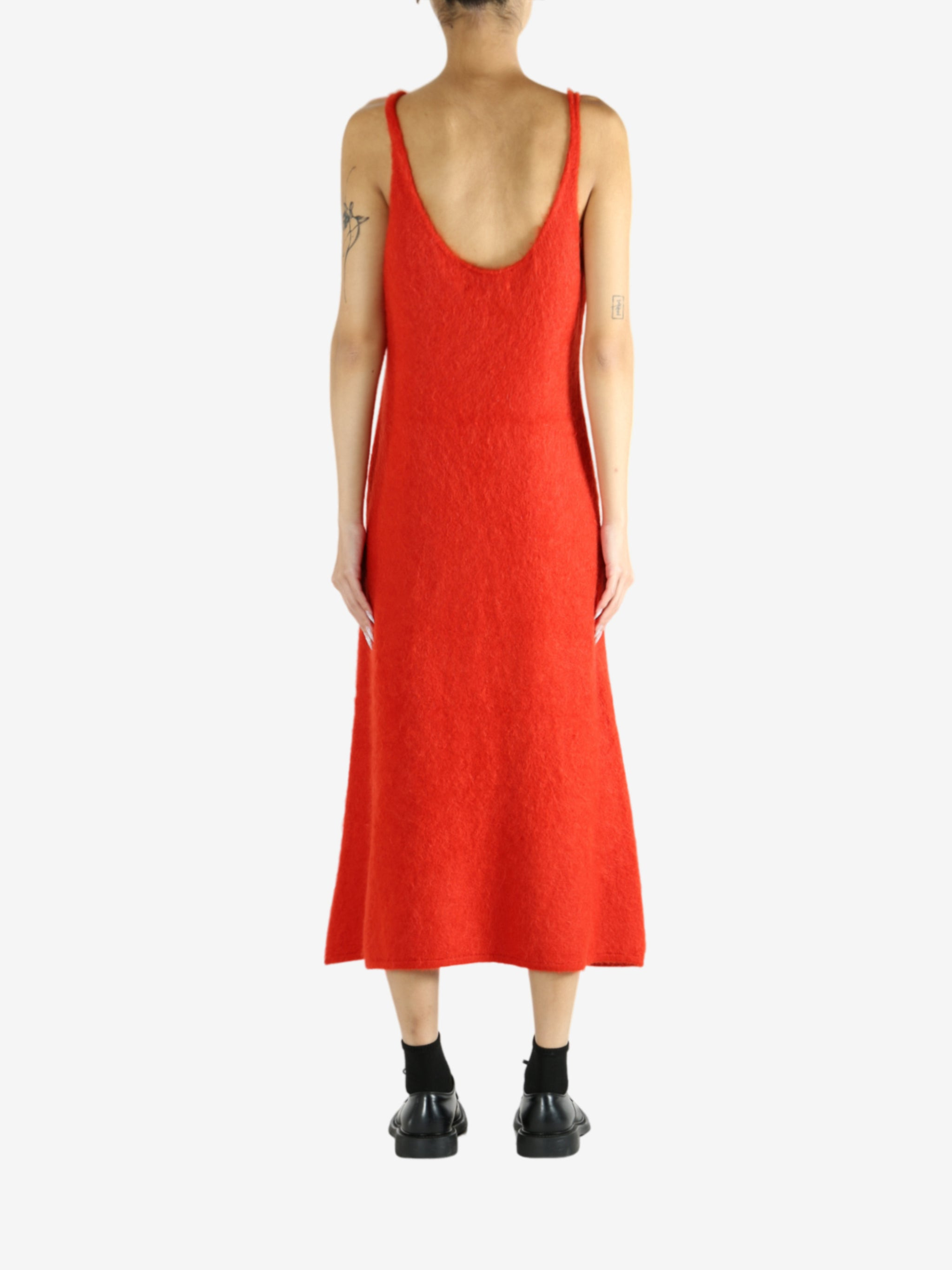 AURALEE - Women Garment-Dyed Baby Alpaca Fur Knit Dress - 3