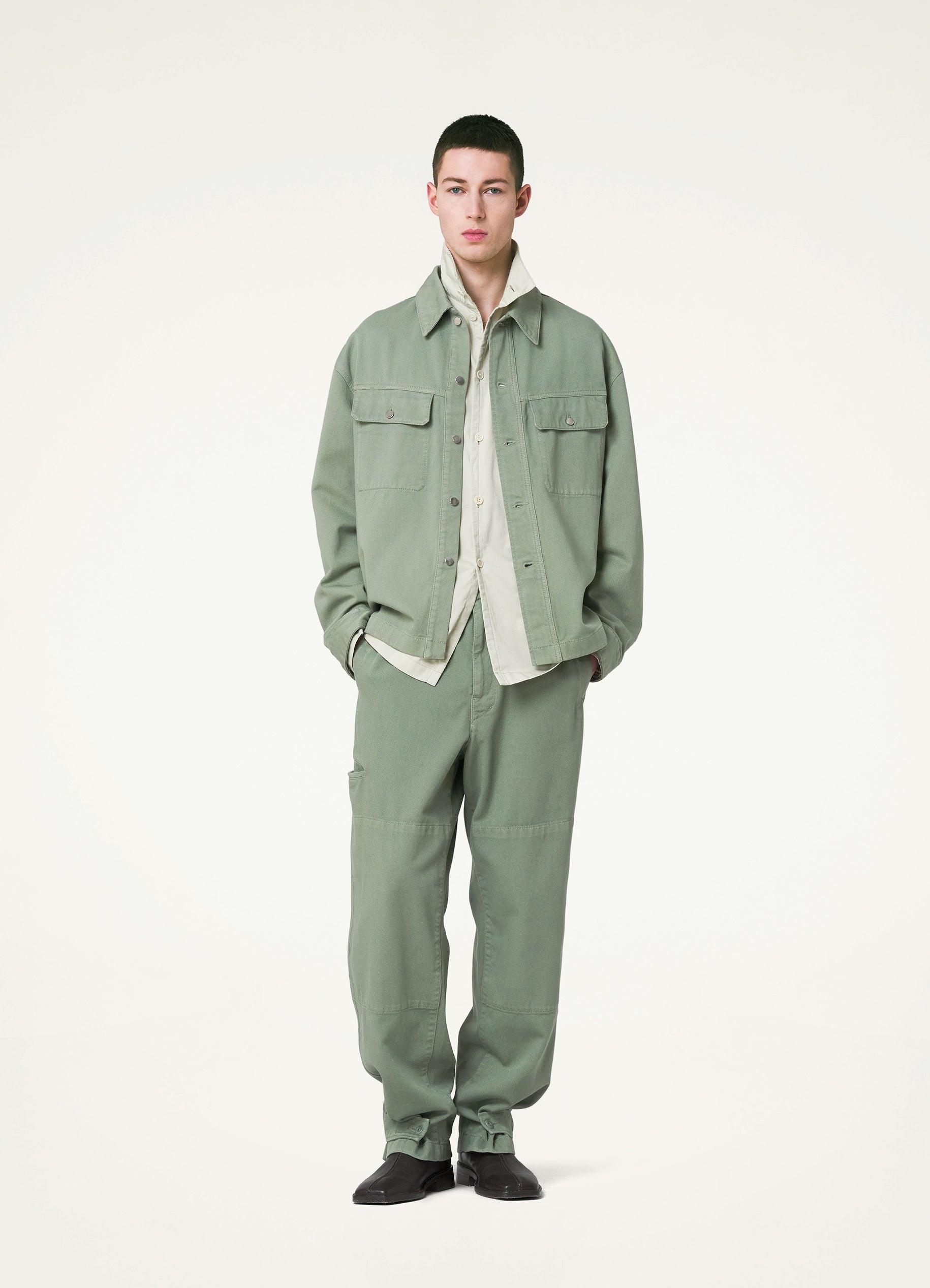 STAND COLLAR SHIRT - 5
