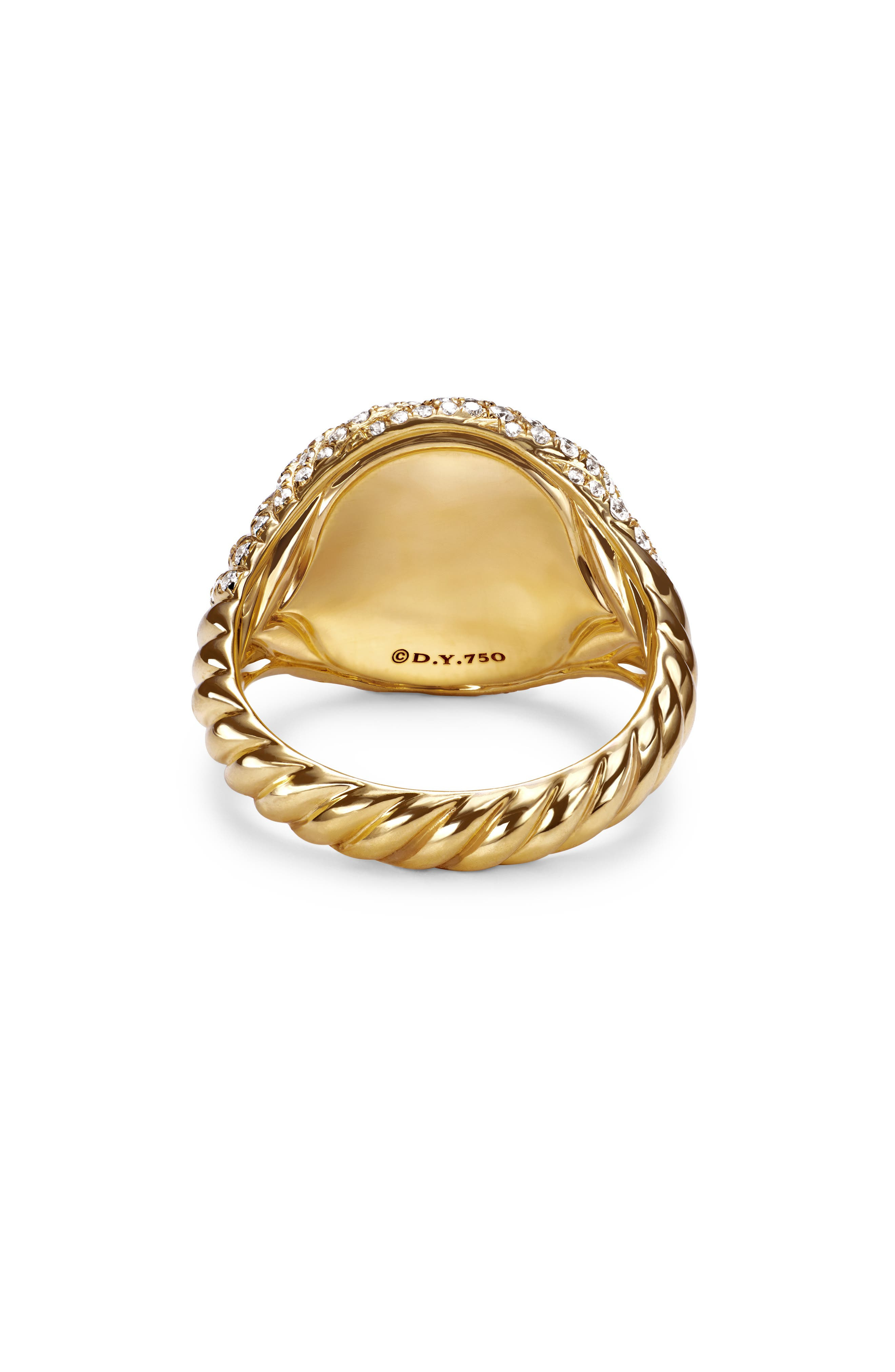 David Yurman Sculpted Cable Pinky Ring in 18K Yellow Gold with Pavé Diamonds at Nordstrom - 6