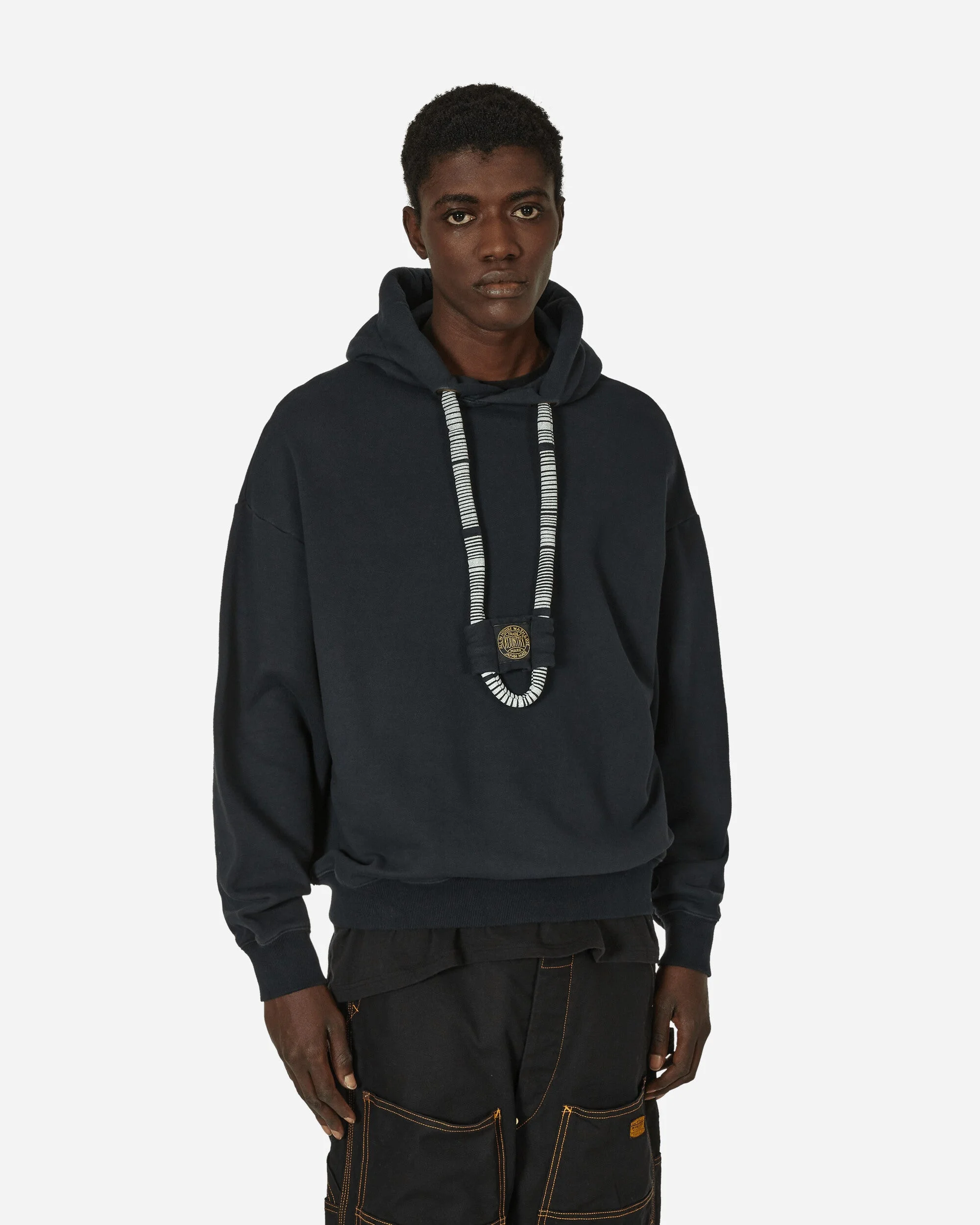 30/-SWT Knit Dragon Hoodie Black - 1