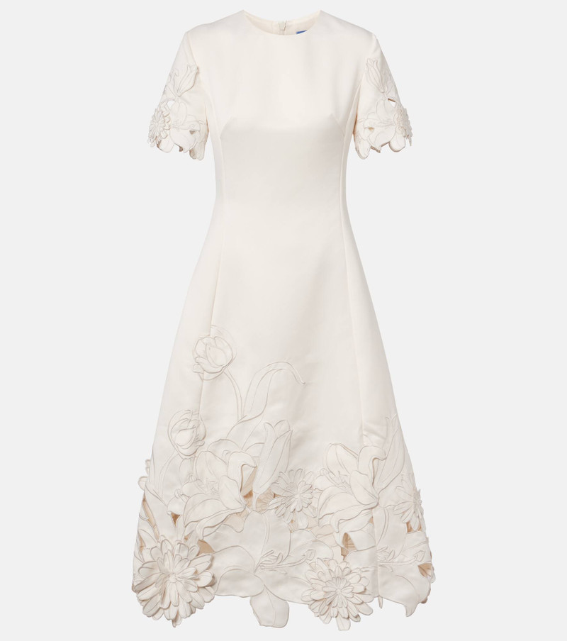 Caroline floral-appliqué midi dress 1