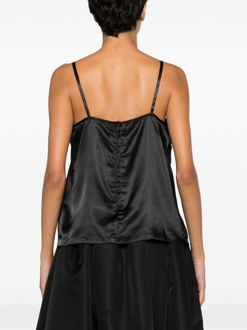 floral-appliquÃ© ruched tank top - 4
