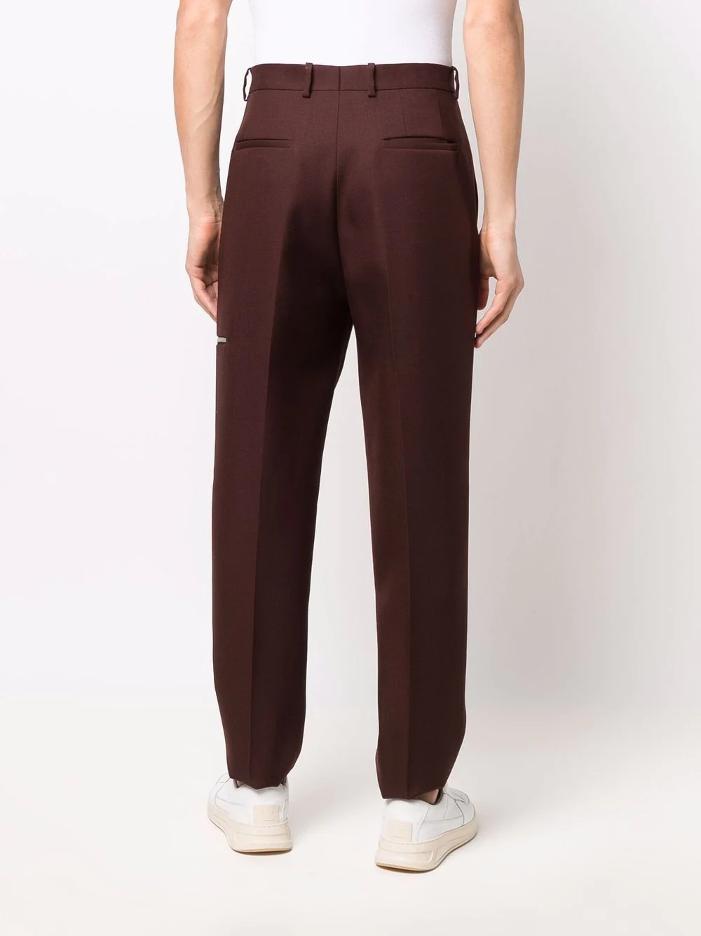 wool straight-leg trousers - 4