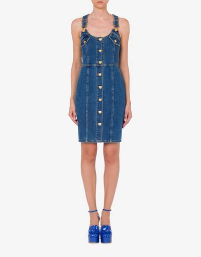 Moschino TEDDY BUTTONS DENIM DUNGAREES DRESS outlook