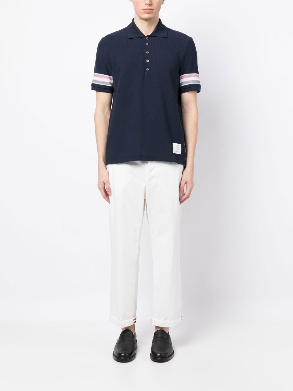 chest logo-patch polo shirt - 2