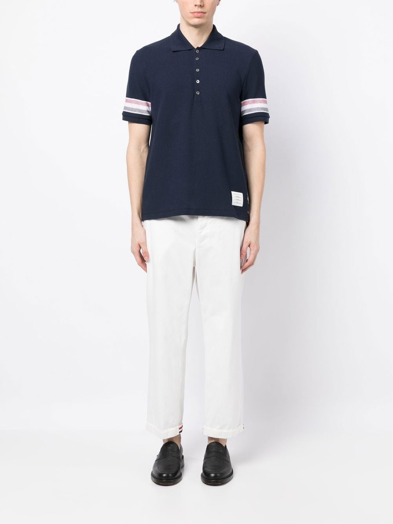 Thom Browne chest logo-patch polo shirt outlook