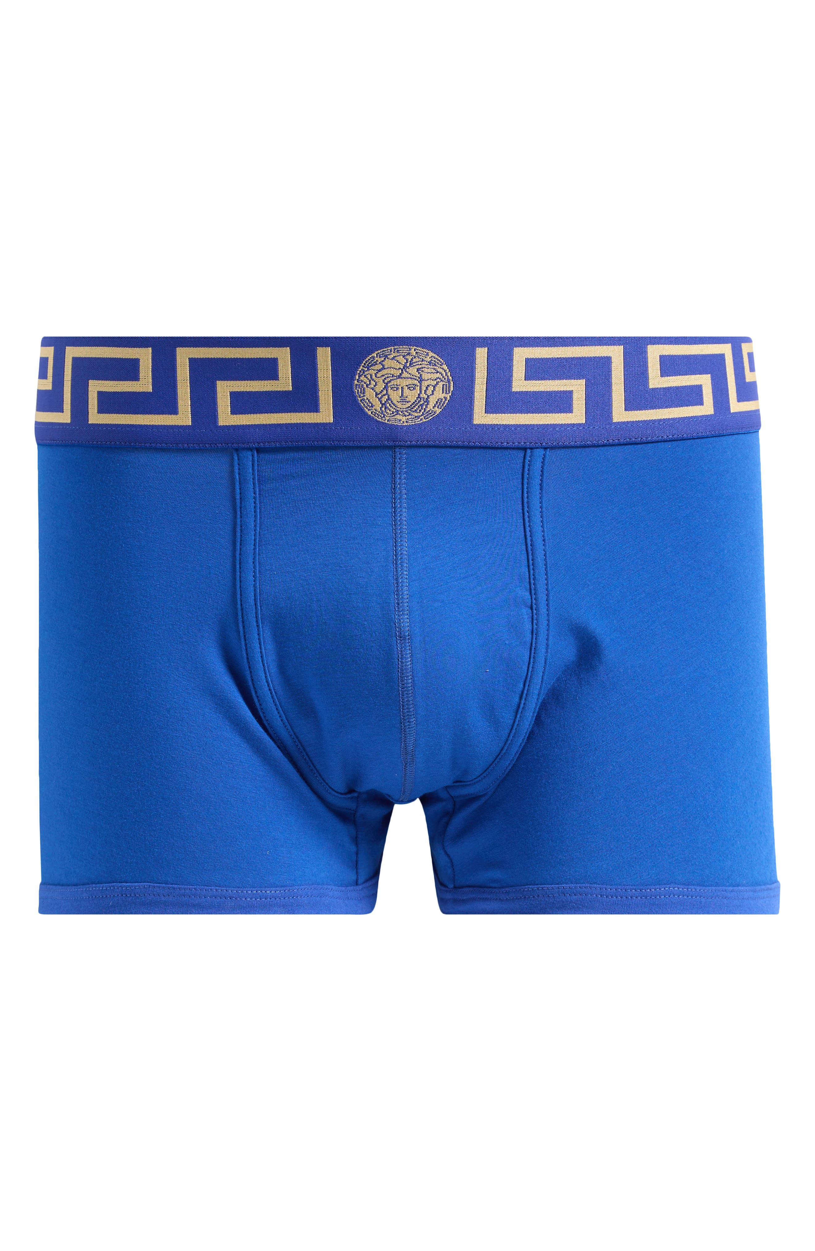 Versace Grecca Band Boxer Briefs in Bluette-Gold at Nordstrom - 6