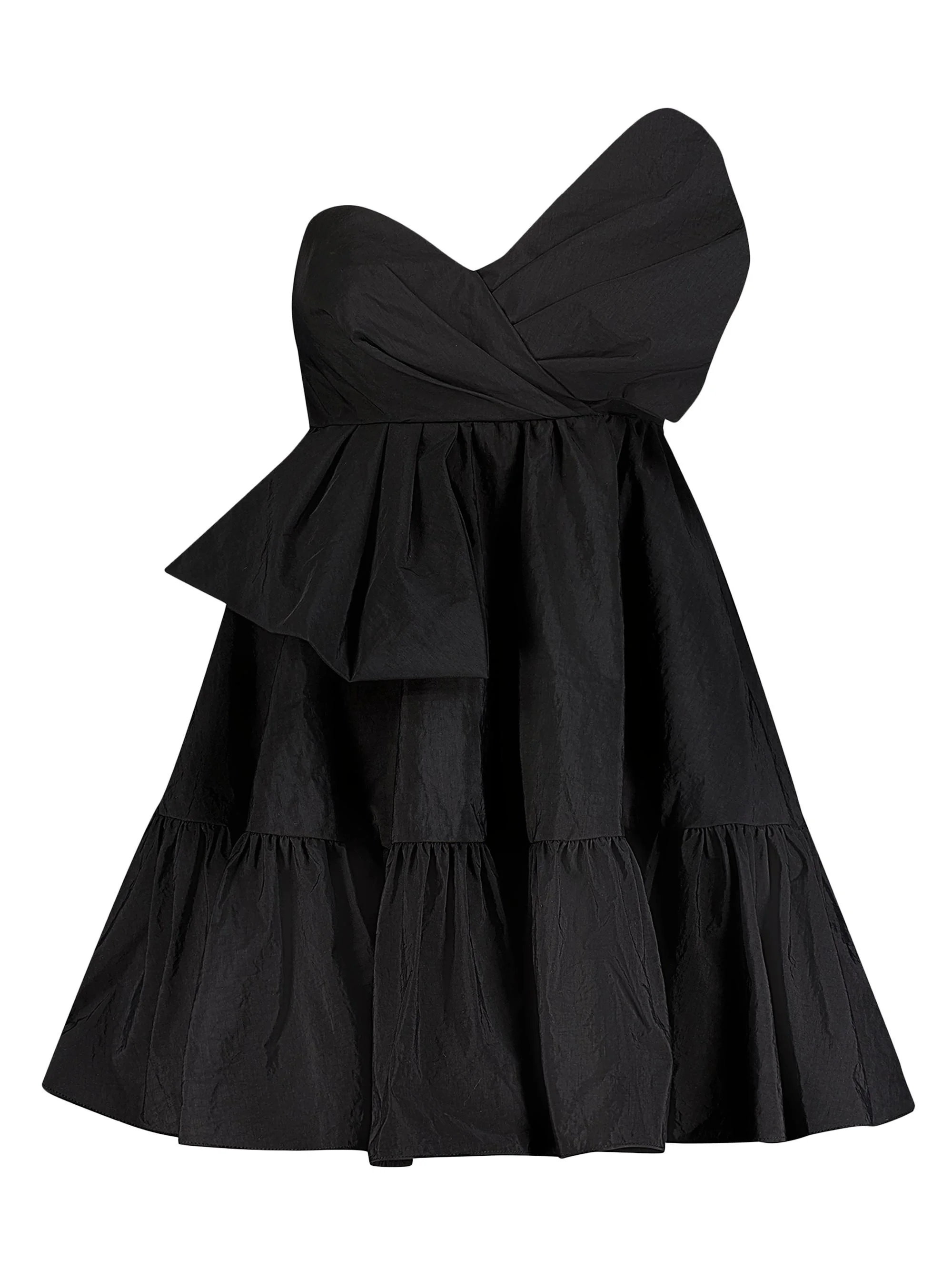 Women's Faille Twist-Bow A-Line Minidress - Black - 1