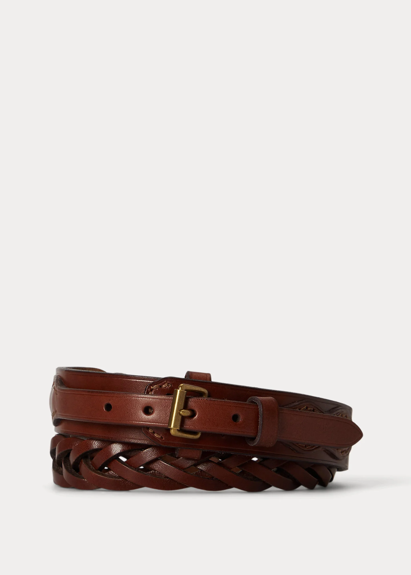 Western Braided Leather Belt - 1