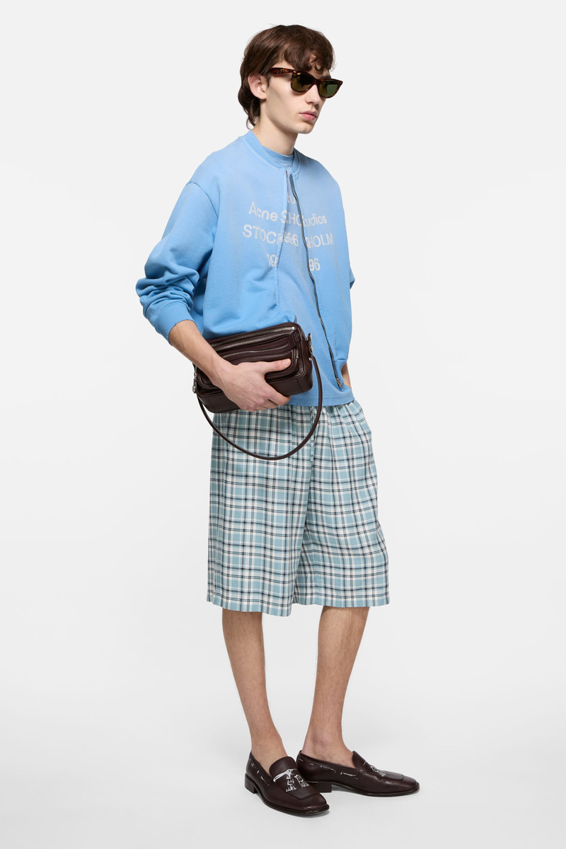 Acne Studios Casual flannel check shorts - Turquoise/blue/white outlook