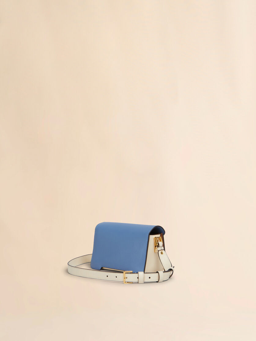 LIGHT BLUE, LIGHT BROWN AND WHITE LEATHER TRUNKAROO MINI SHOULDER BAG - 2