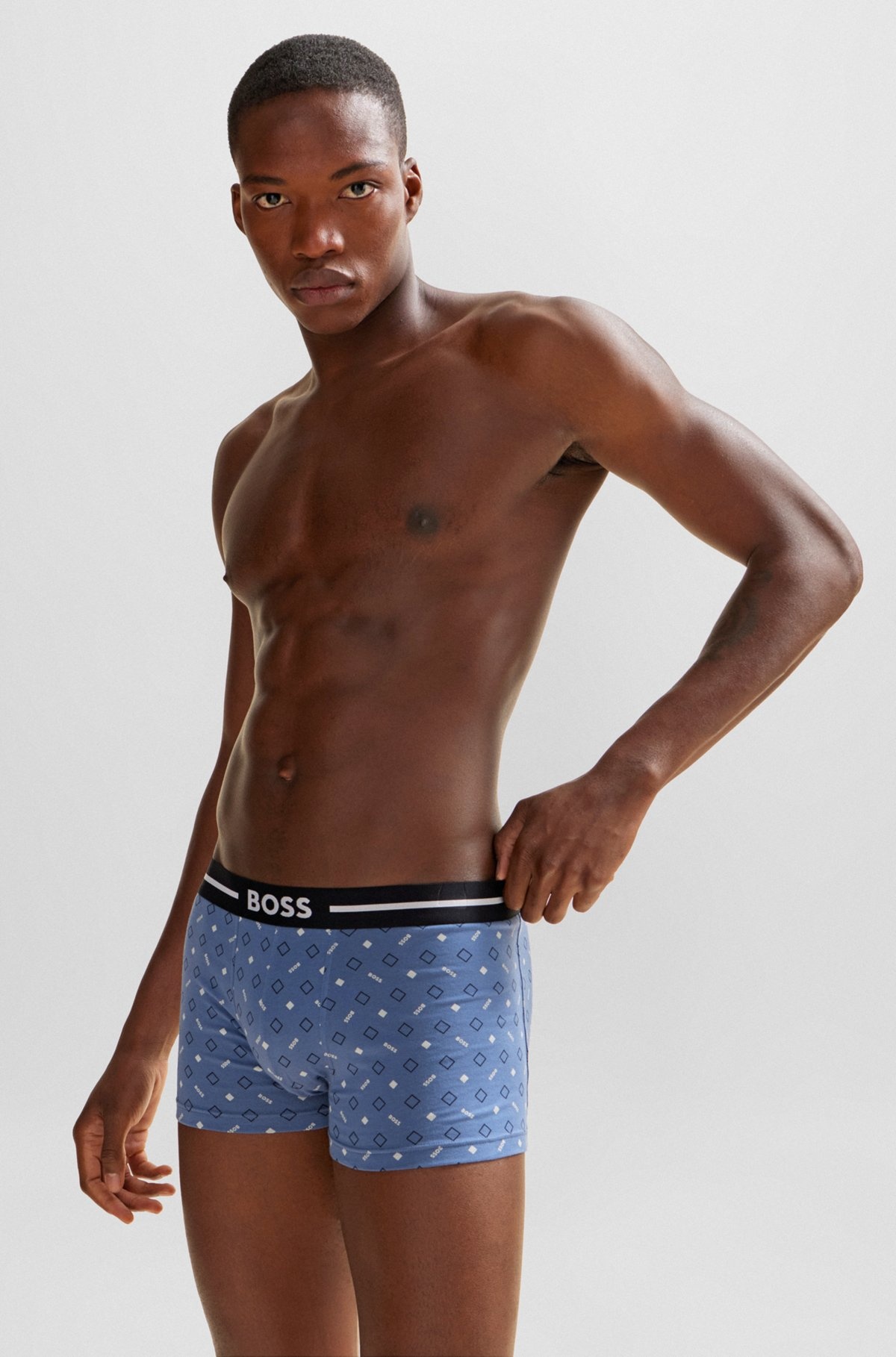 THREE-PACK OF STRETCH-COTTON TRUNKS WITH LOGO WAISTBANDS - 6