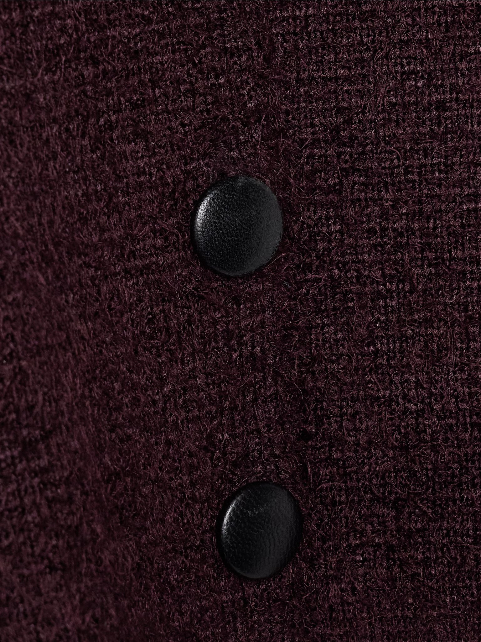 Ello brushed silk and cashmere-blend cardigan Burgundy - 5