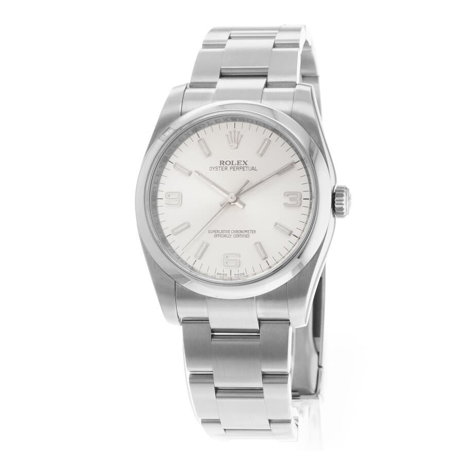Pre-owned Rolex Oyster Perpetual 36 Automatic Chronometer Silver Dial Men's Watch 116000 SASO - 4