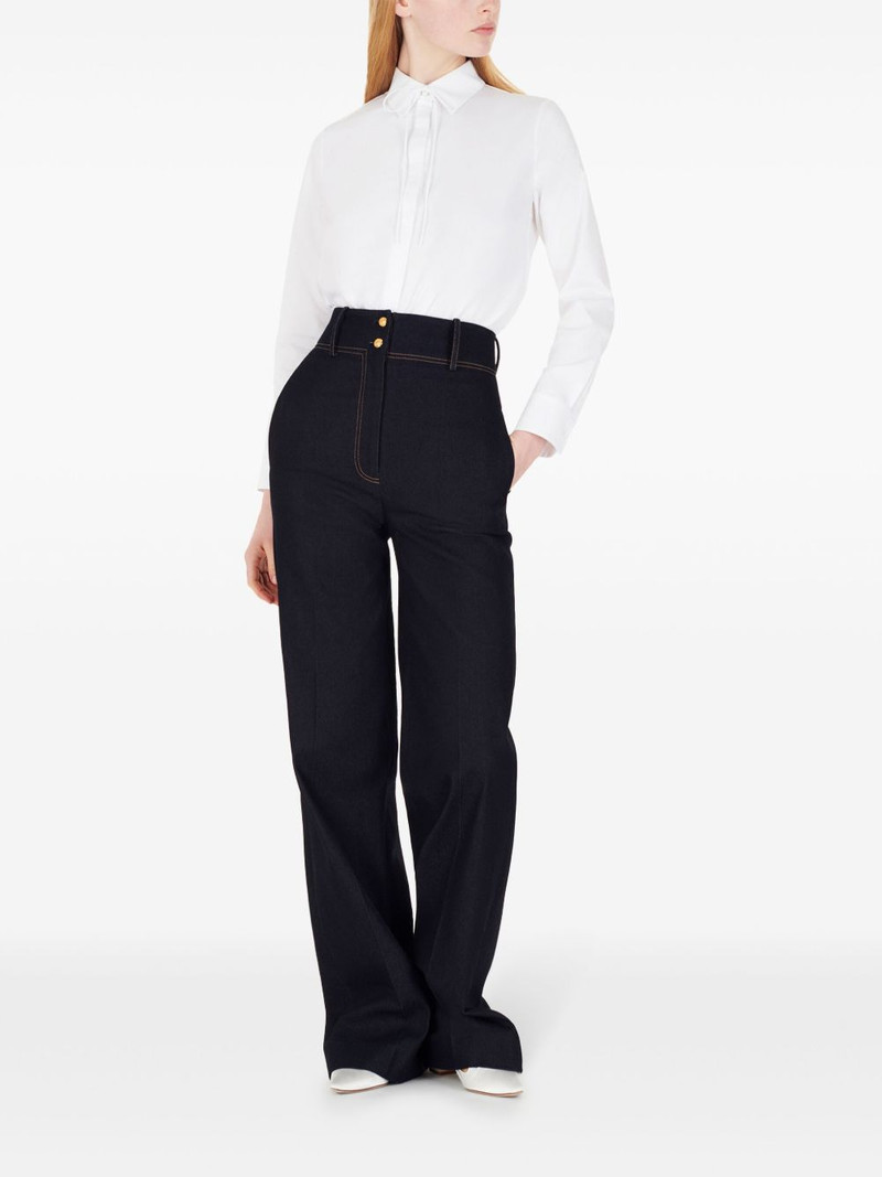 ADAM LIPPES thin bow cotton shirt outlook