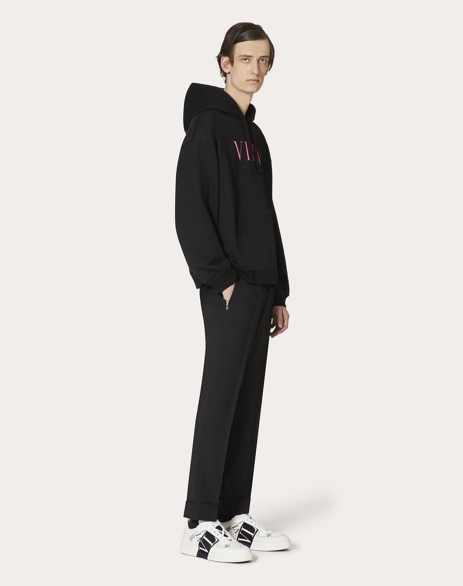 HOODED SWEATSHIRT WITH VLTN PRINT - 2