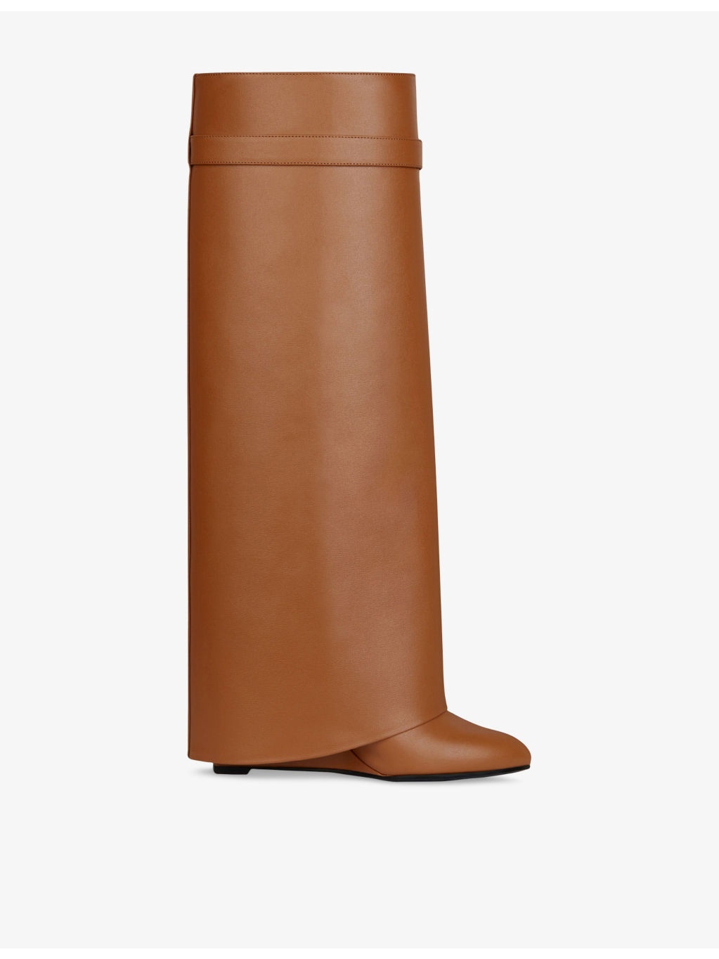 Shark Lock Leather Heeled Boots - 3