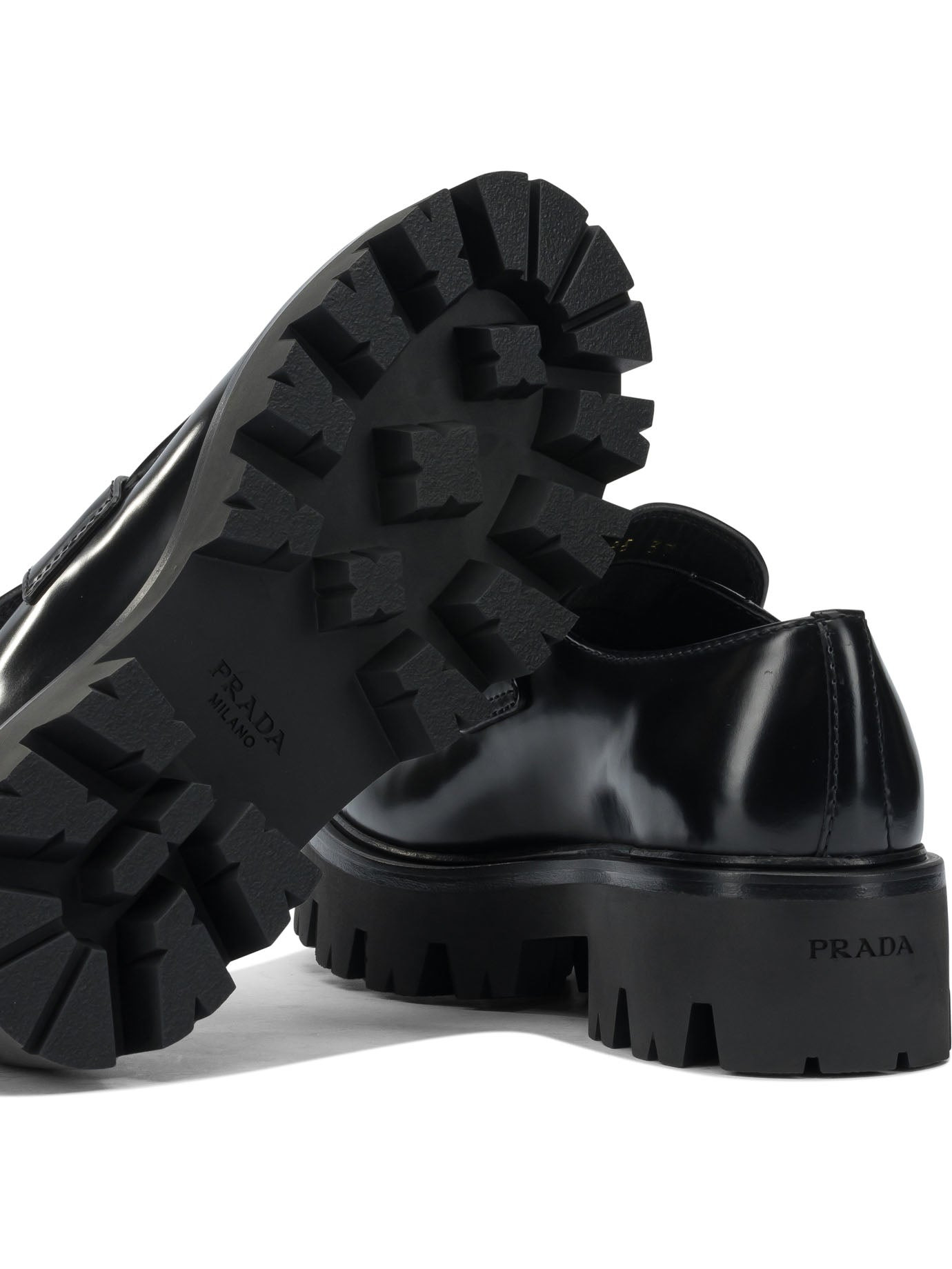 Prada Brushed Leather Loafers - 5