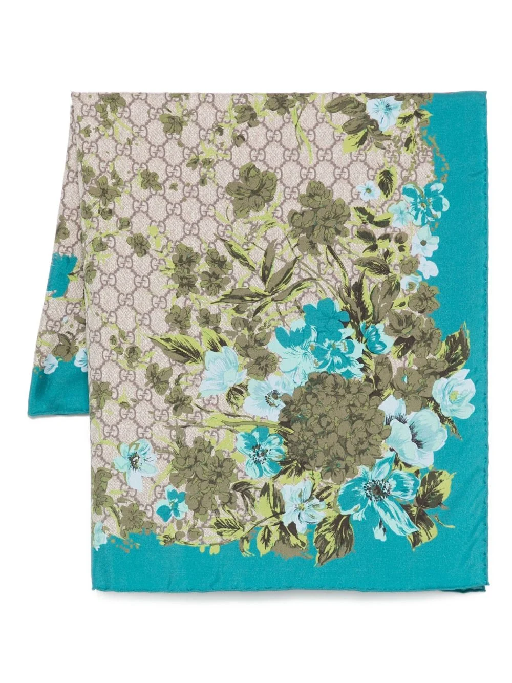 floral GG-pattern scarf - 1