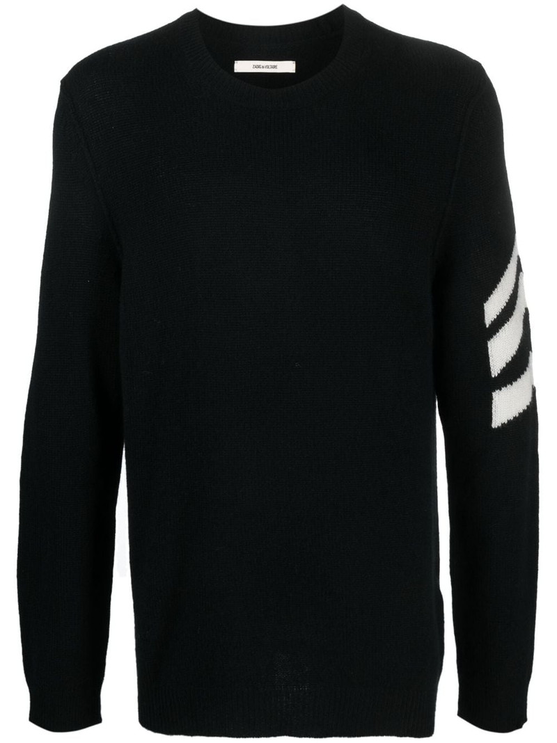 stripe-detail cashmere jumper 1