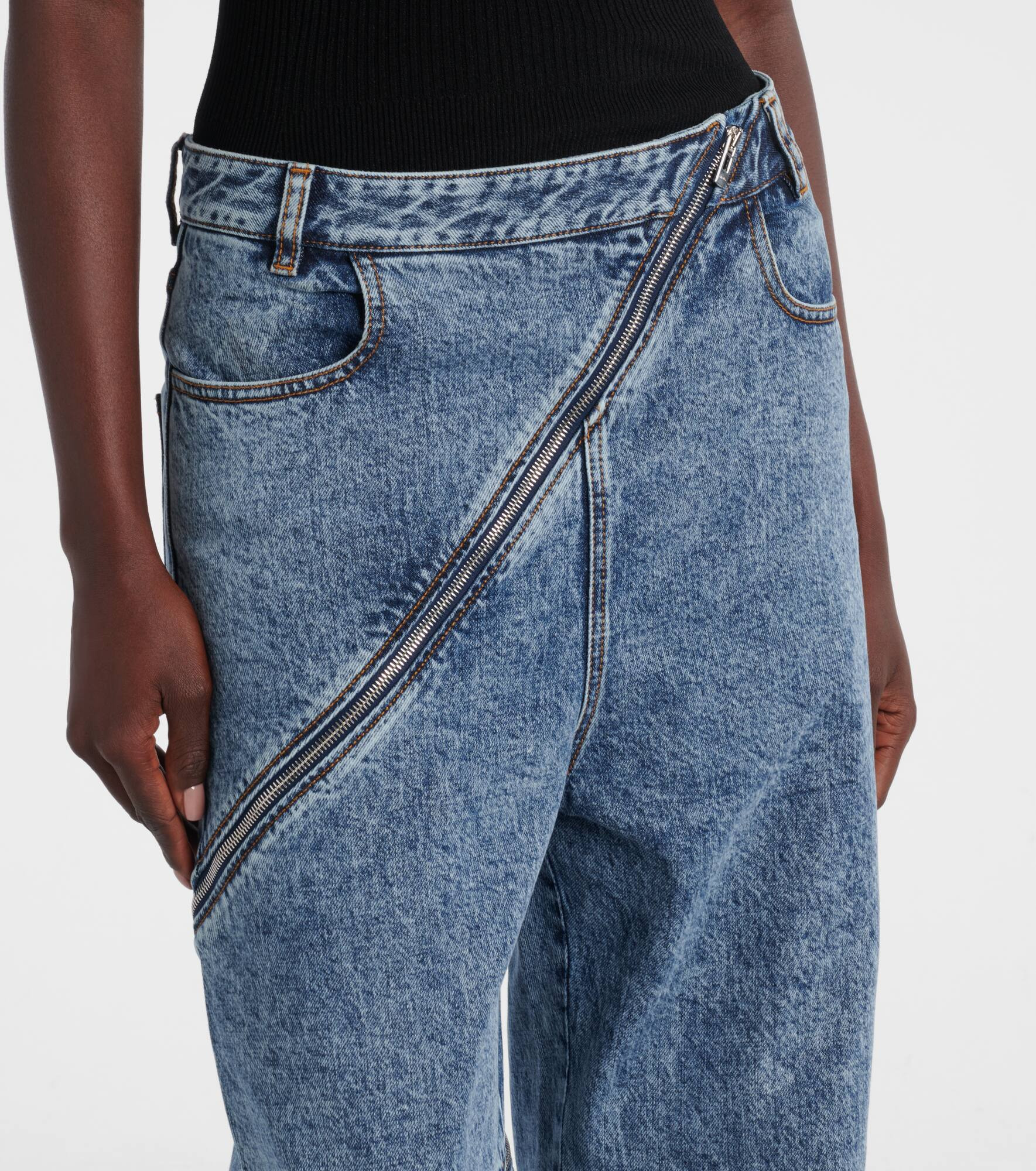 Spiral high-rise wide-leg jeans - 4