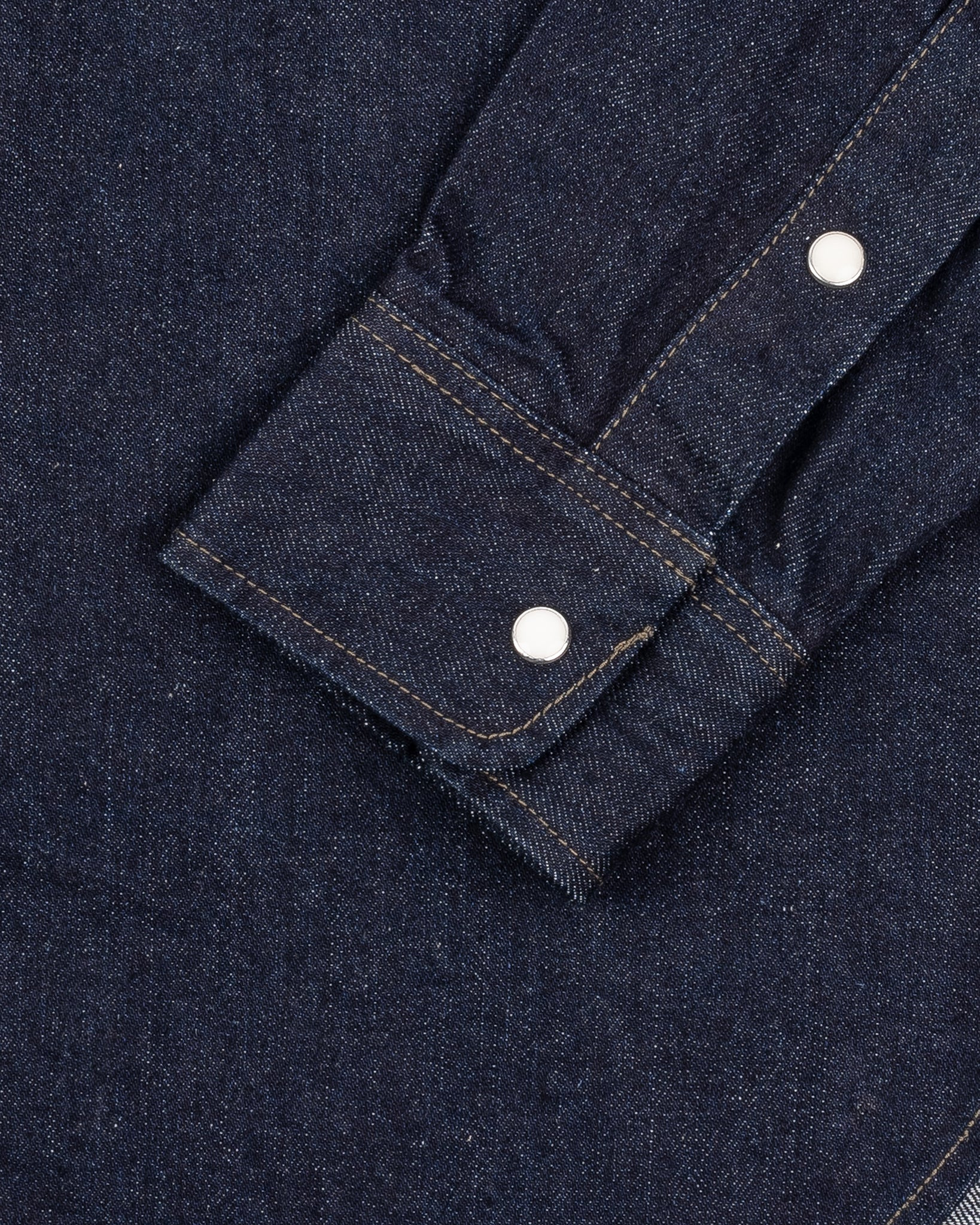 IHSH-326-IND 12oz Selvedge Denim Work Shirt With Snaps - Indigo - 16